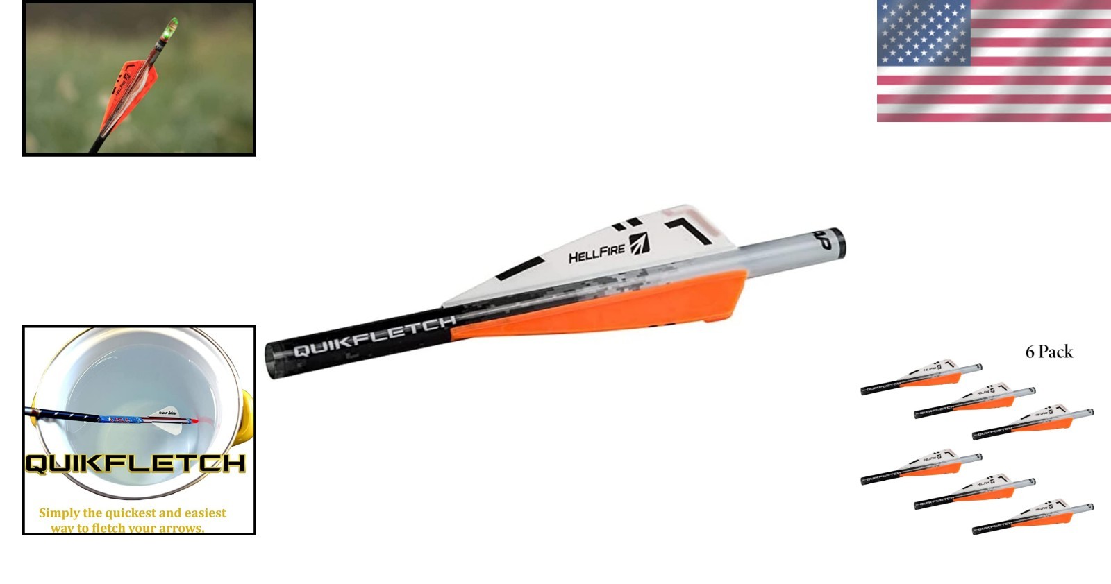 Enhanced Performance NAP Quikfletch Hellfire 2" Arrow Fletching - Quick Install