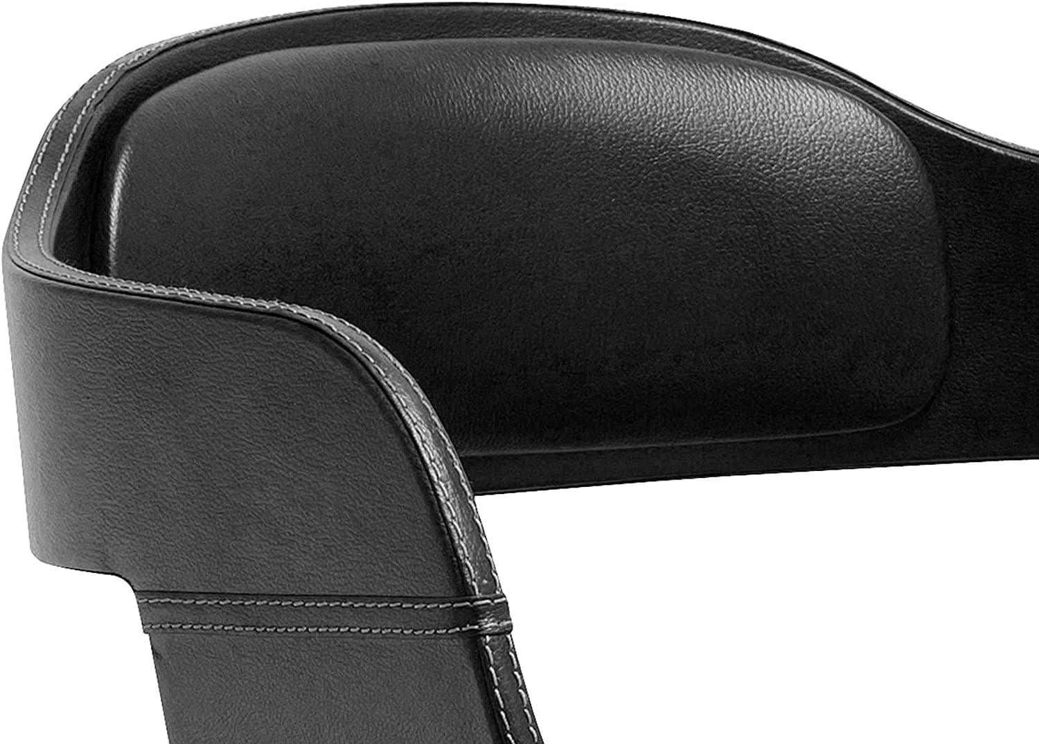 Contemporary Swivel Adjustable Barstool with Padded Seat and Back, Black