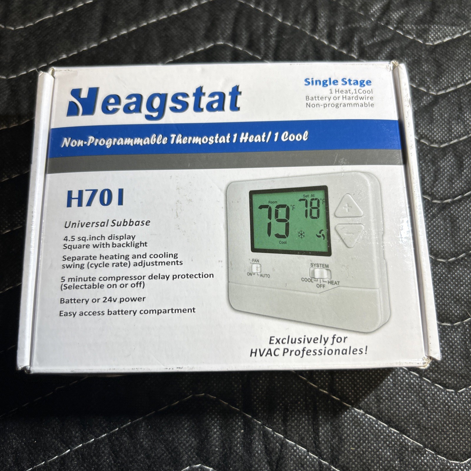 Heagstat H701 Heat/Cool Single Stage Non-Programmable Digital Thermostat LCD