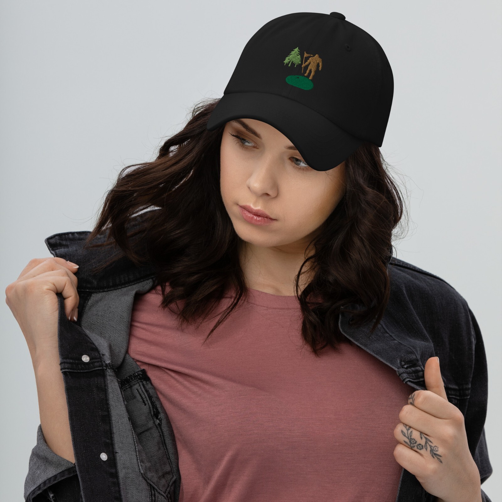 Embroidered Cap Bigfoot Golfing Adjustable Hat