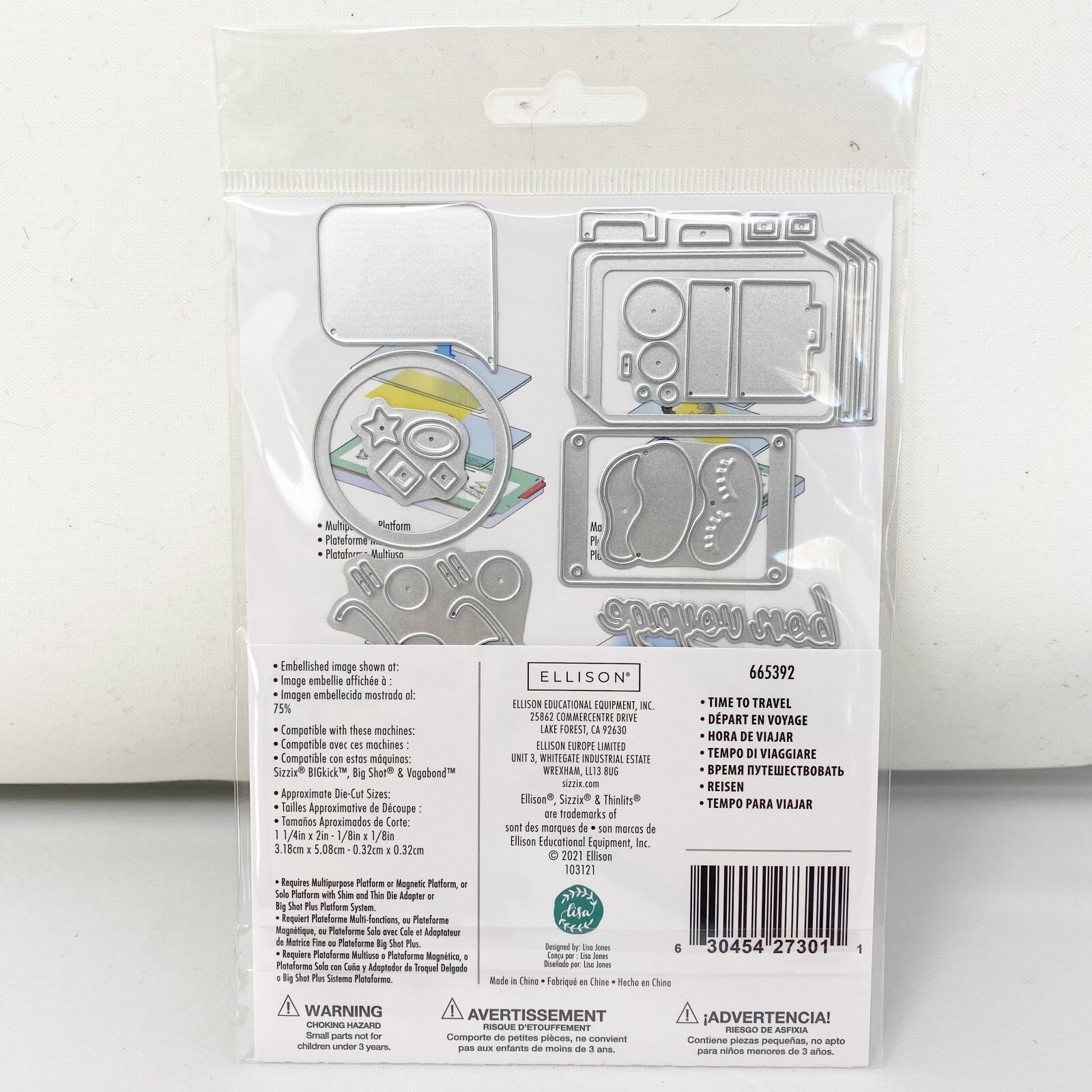 Sizzix Thinlits Time to Travel Cutting Dies by Lisa Jones 665392 NEW