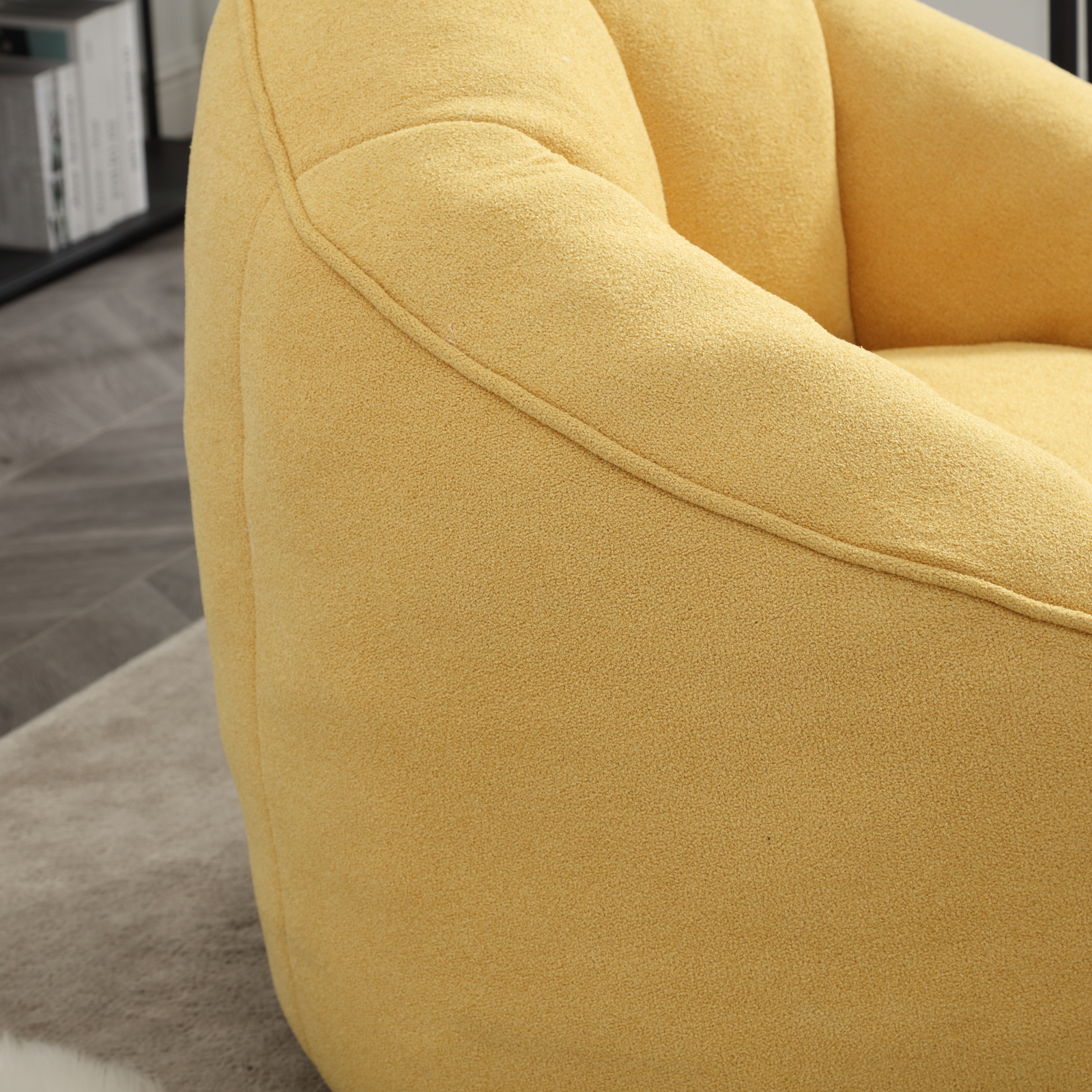 Bean Bag Sofa Chair High Pressure Foam BeanBag Chair with Padded Footrest Yellow