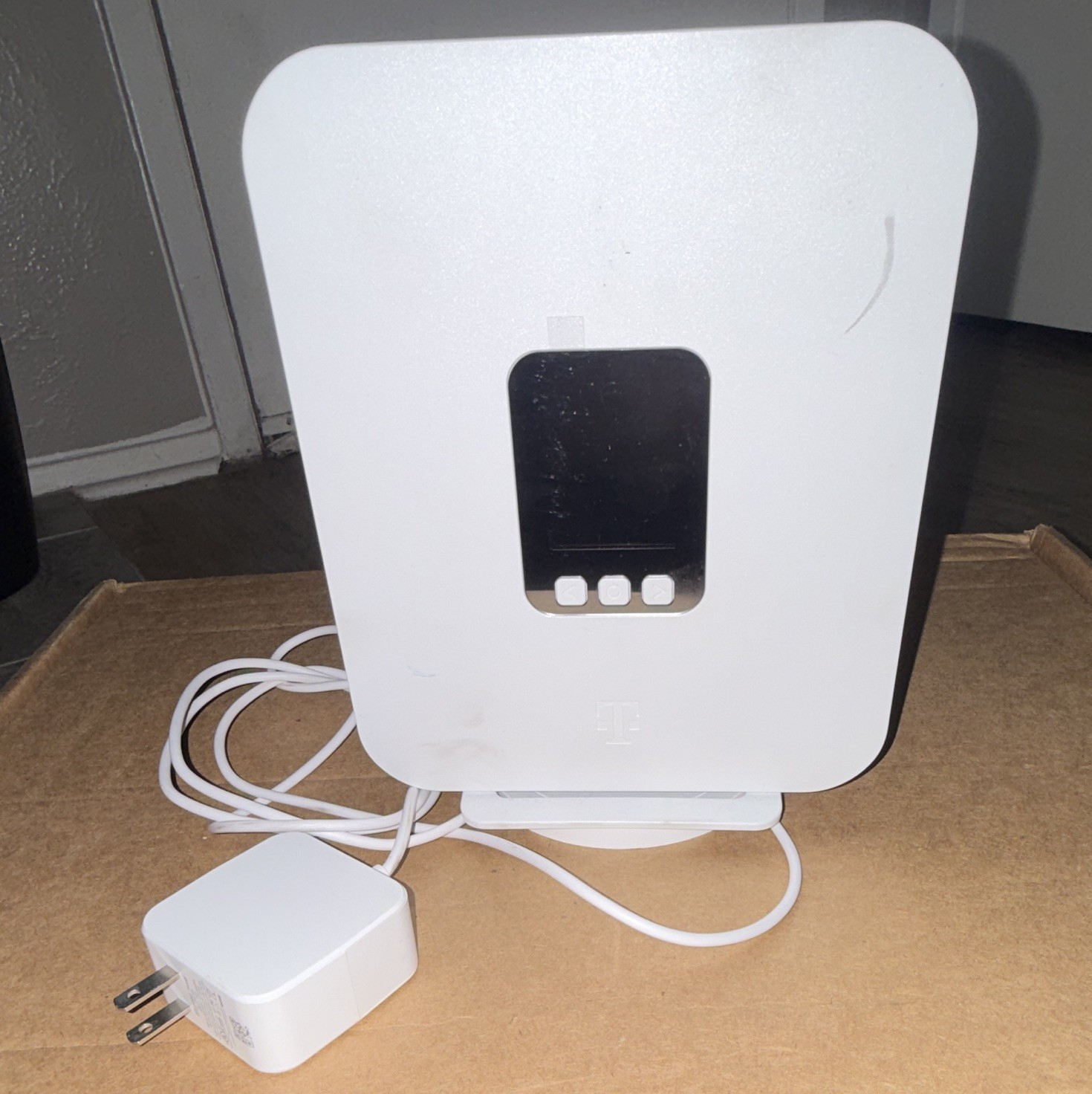 White Wireless Access Point Wireless Connectivity with Power Adapter