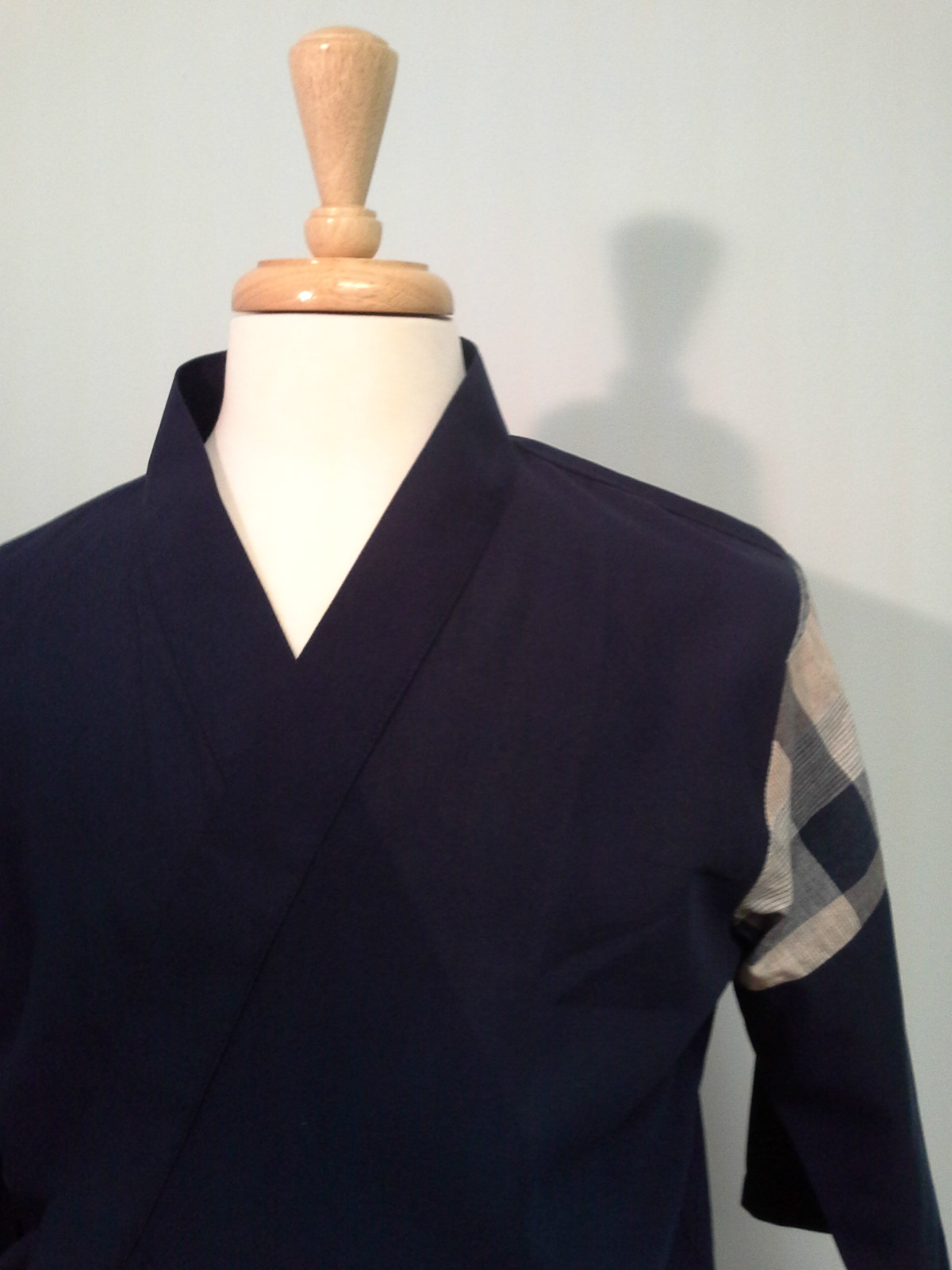 Happi coat, sushi coat, serving coat, Navy, Special Material, Shoulder Cotton P.