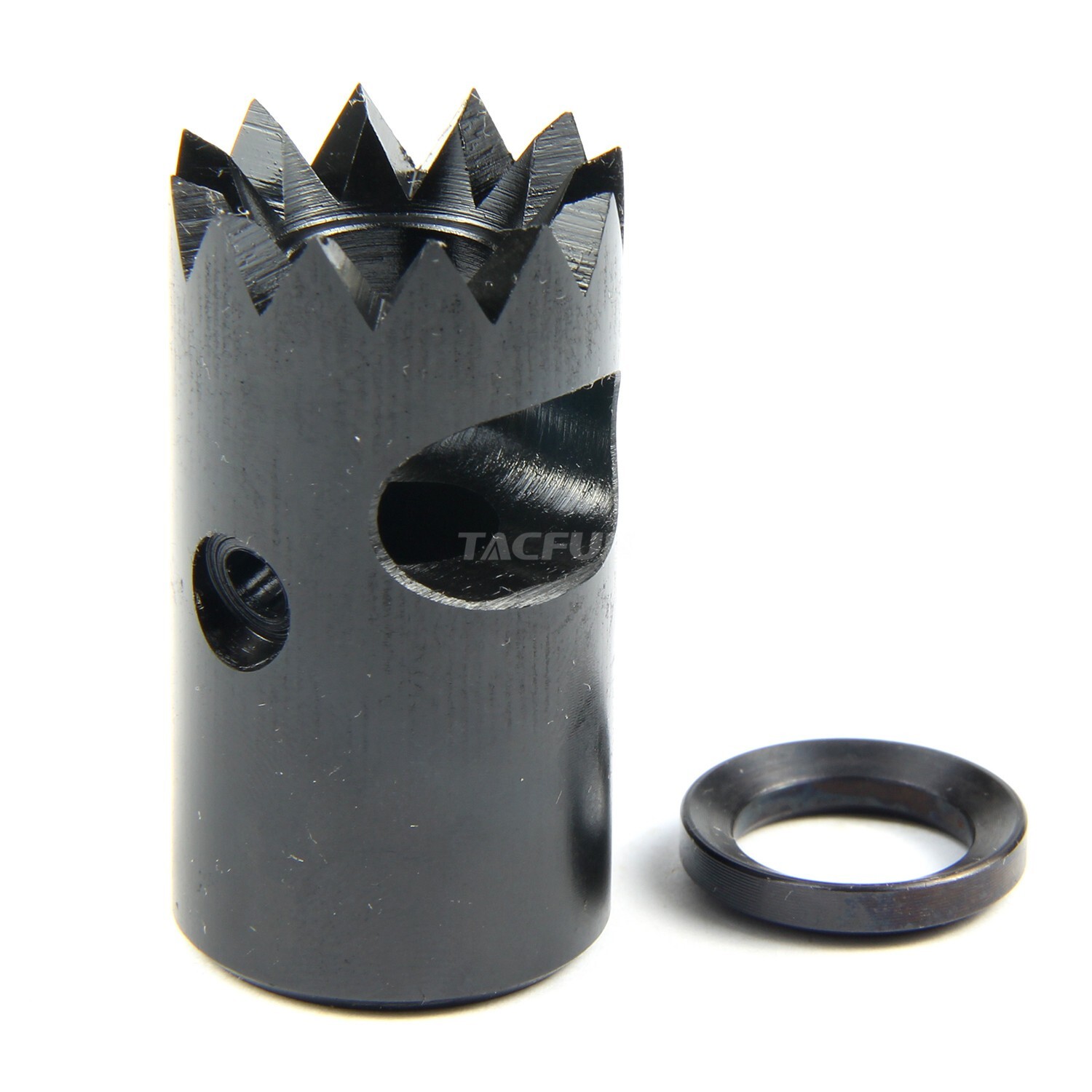 Compact Low Concussion 1/2x36 Competition Muzzle Brake 9mm /w washer