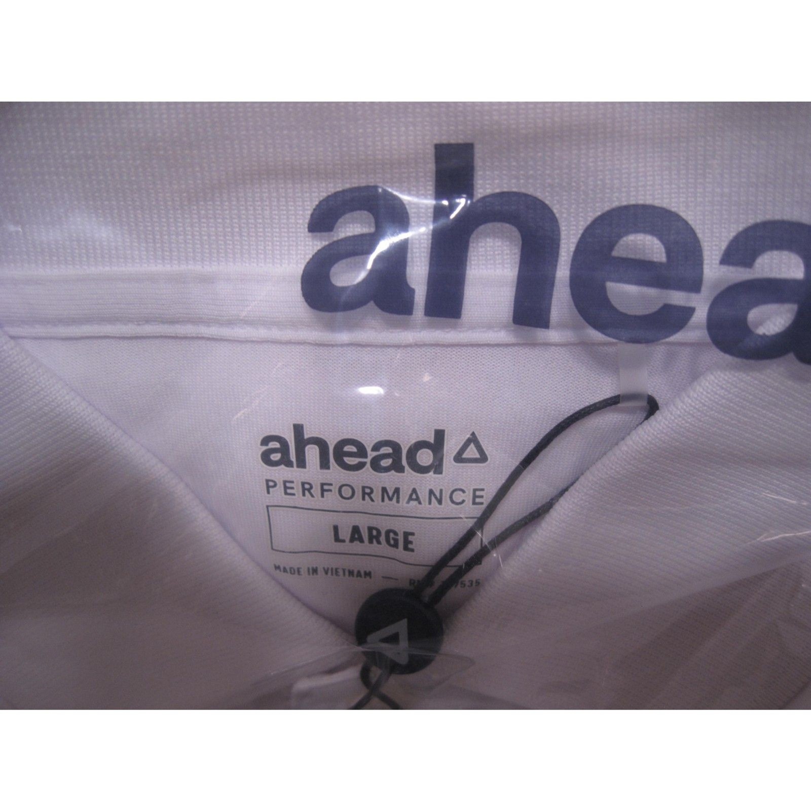 Ahead Performance Mens Golf Polo White Shirt Size L NWT