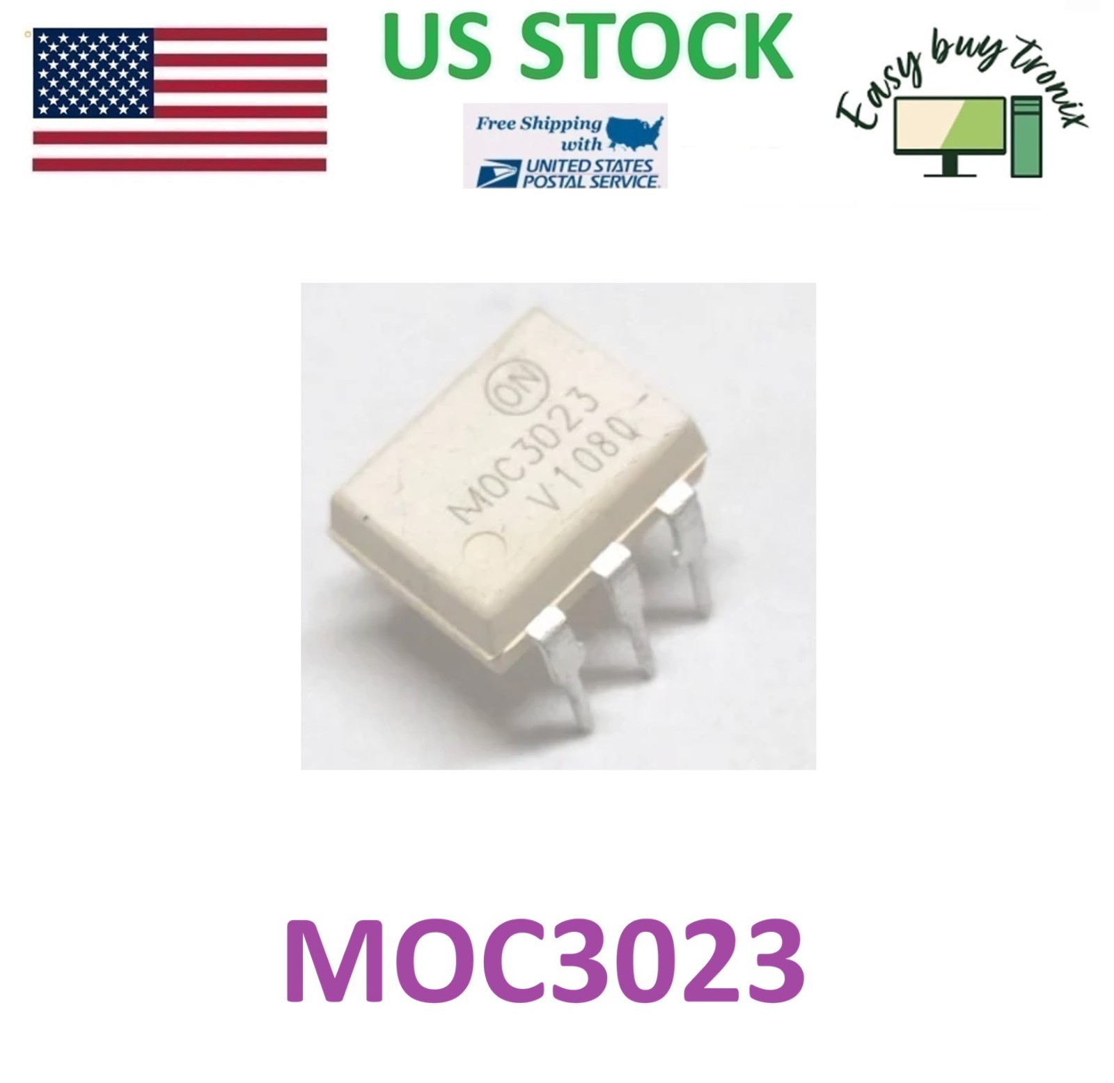 5Pcs New  MOC3023 DIP-6 Photocoupler IC Original US STOCK