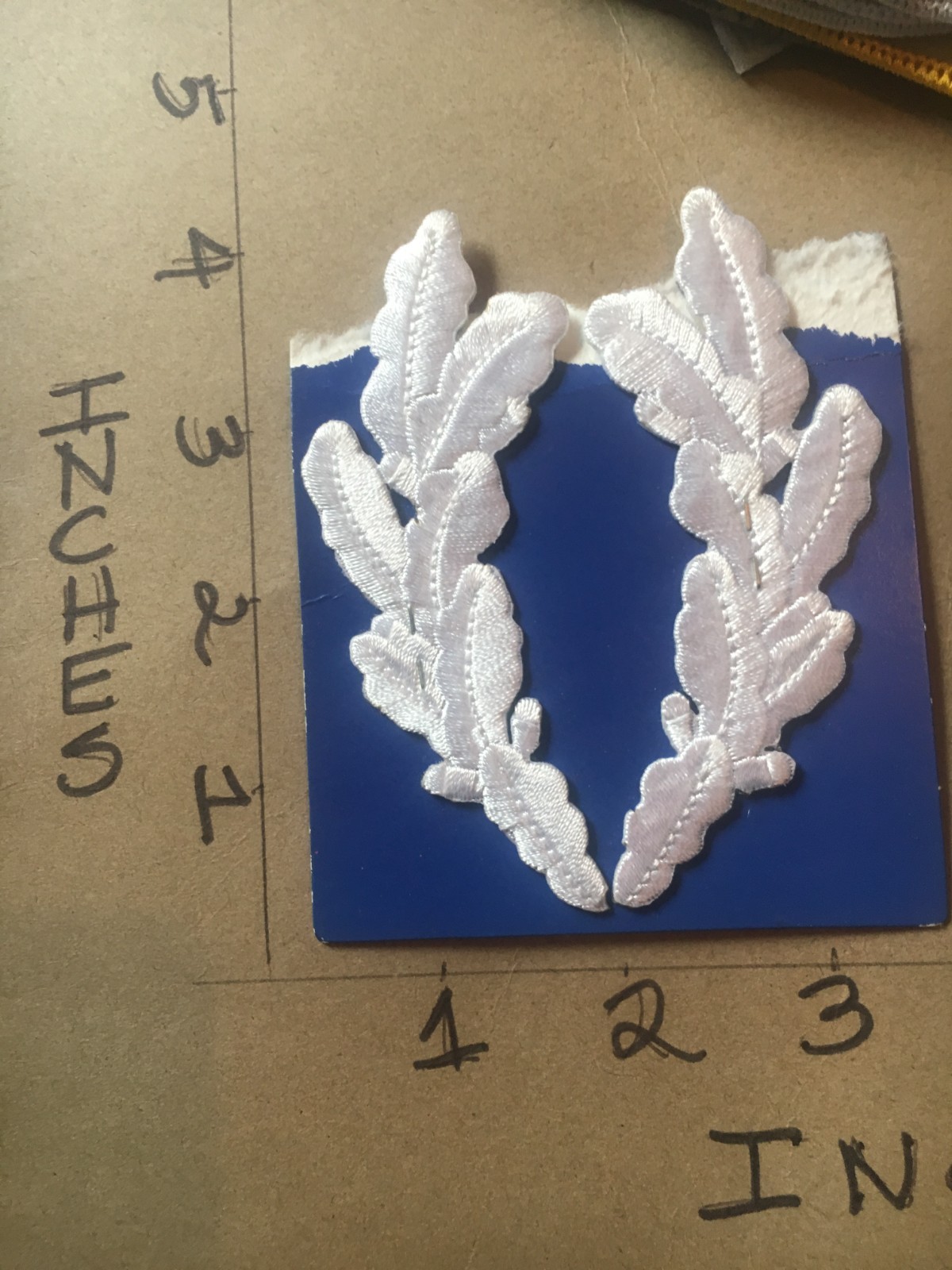 US Military white color leaf insignia pair Patch 4/30/26 modern
