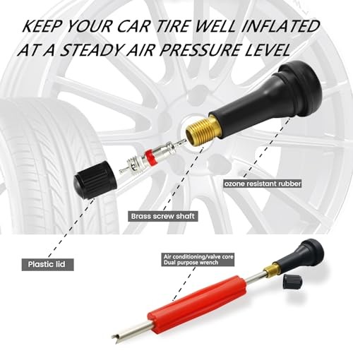 23PCS Tire Valve Stem Tool，Quick Change Valve Installer Kit with Black