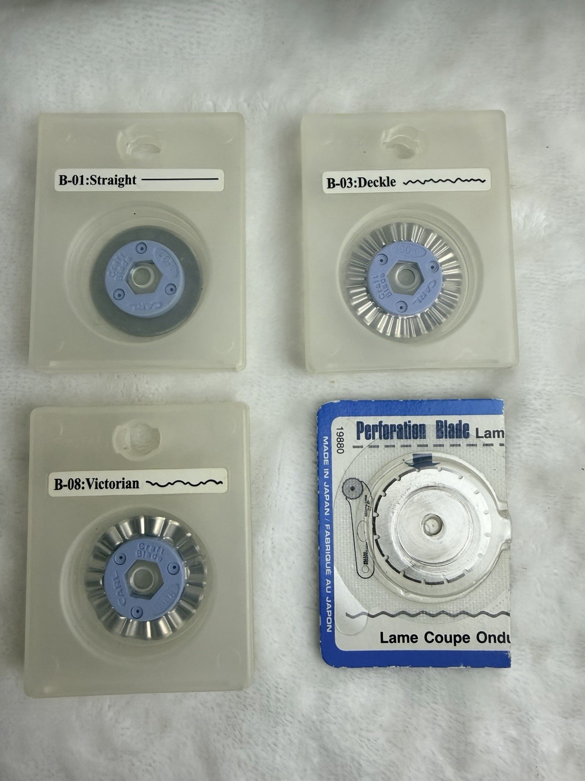 CARL Scrapbooking Blade Paper Cutter B-03 B-08 Lot Of 4 Deckle Rotary Trimmer