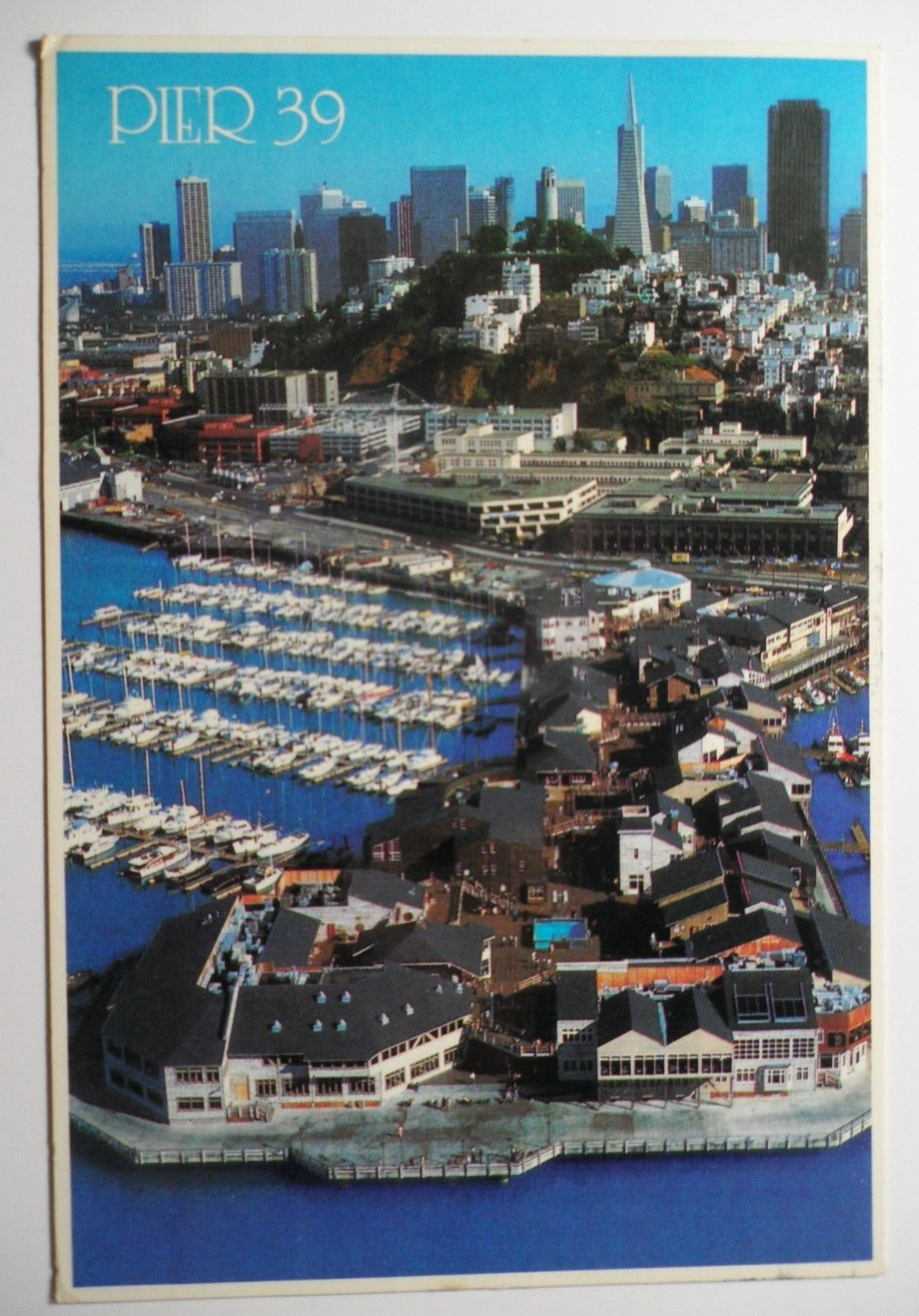 STAMPMART : USA PIER 39 SAN FRANCISCO CALIF POSTCARD 1986 USED TO MA