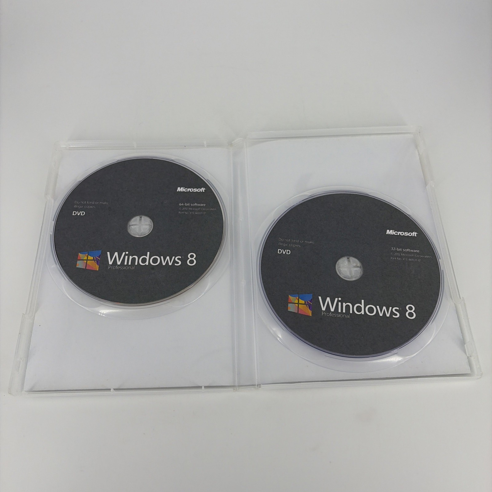 Microsoft Windows 8 Professional 32 & 64-Bit DVD Discs ~ No Product Key