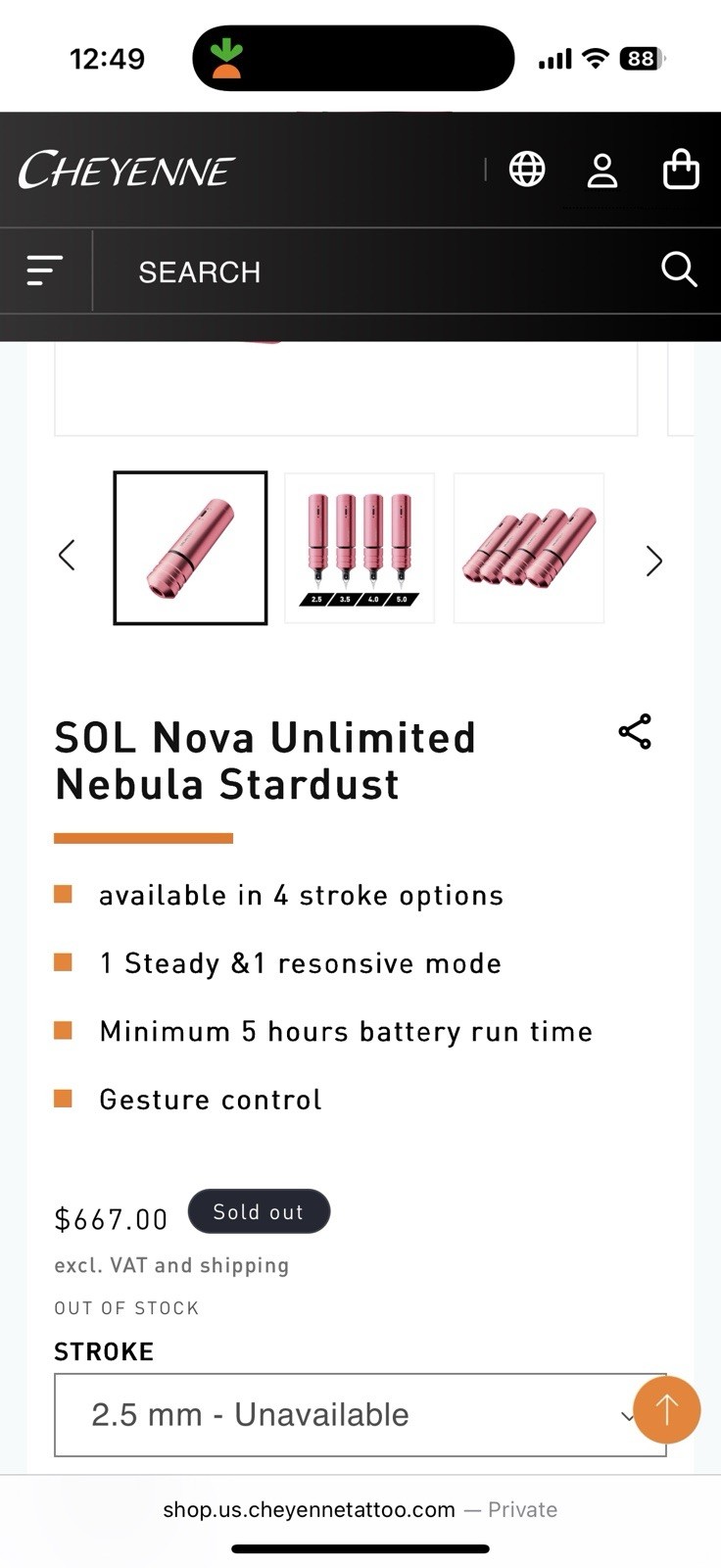 Sol Nova unlimited nebula Stardust 2.5 mm Stroke