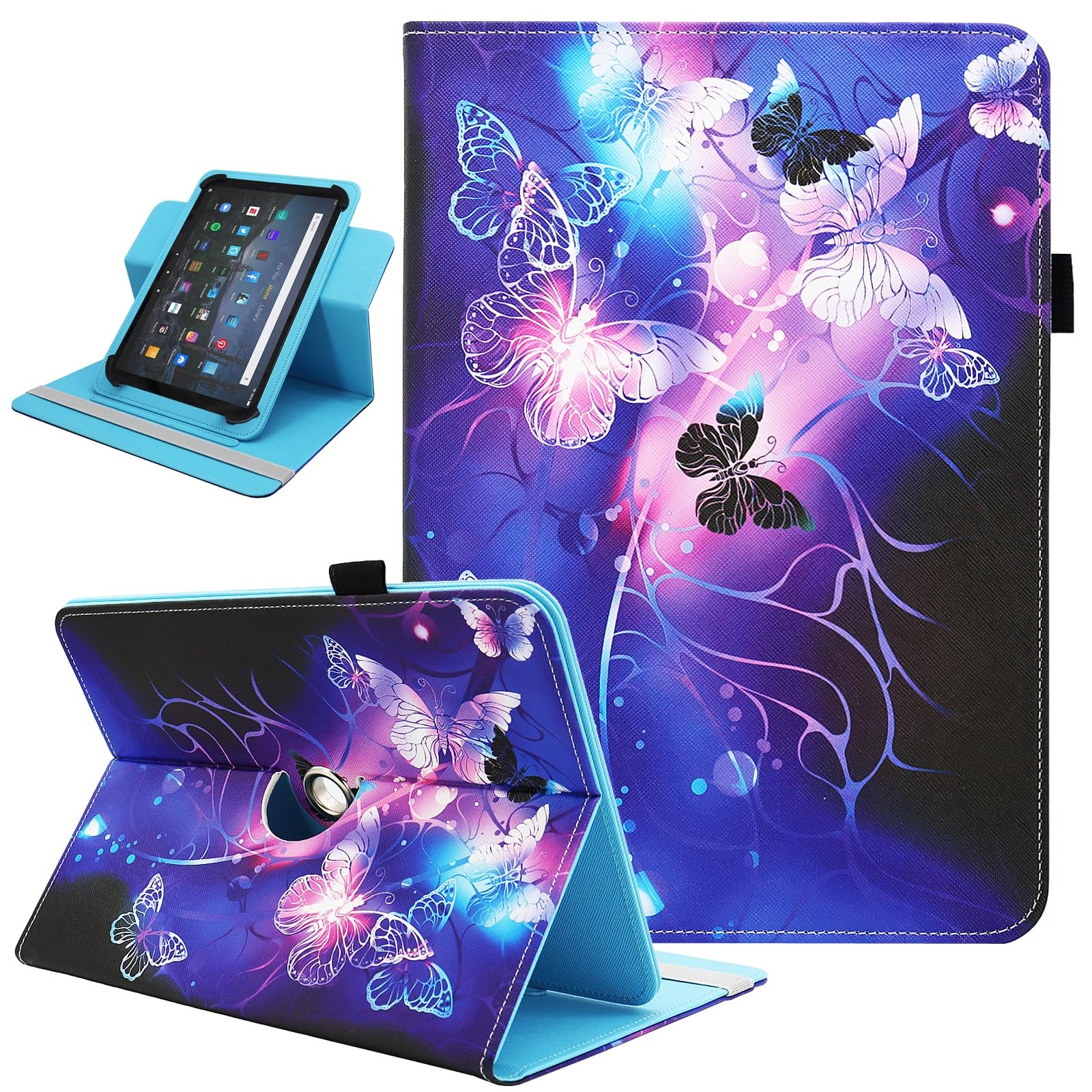 Universal 10 10.1 11 Inch Android Tablet Case, Nannxiebky 01 Purple Butterfly