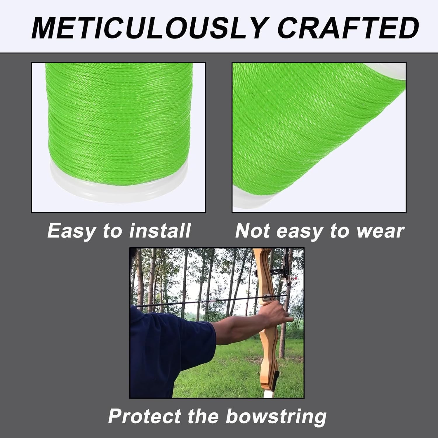 120 Yard/110 M Archery Bow String Serving Thread 3 Strands Durable Nylon Bowstri