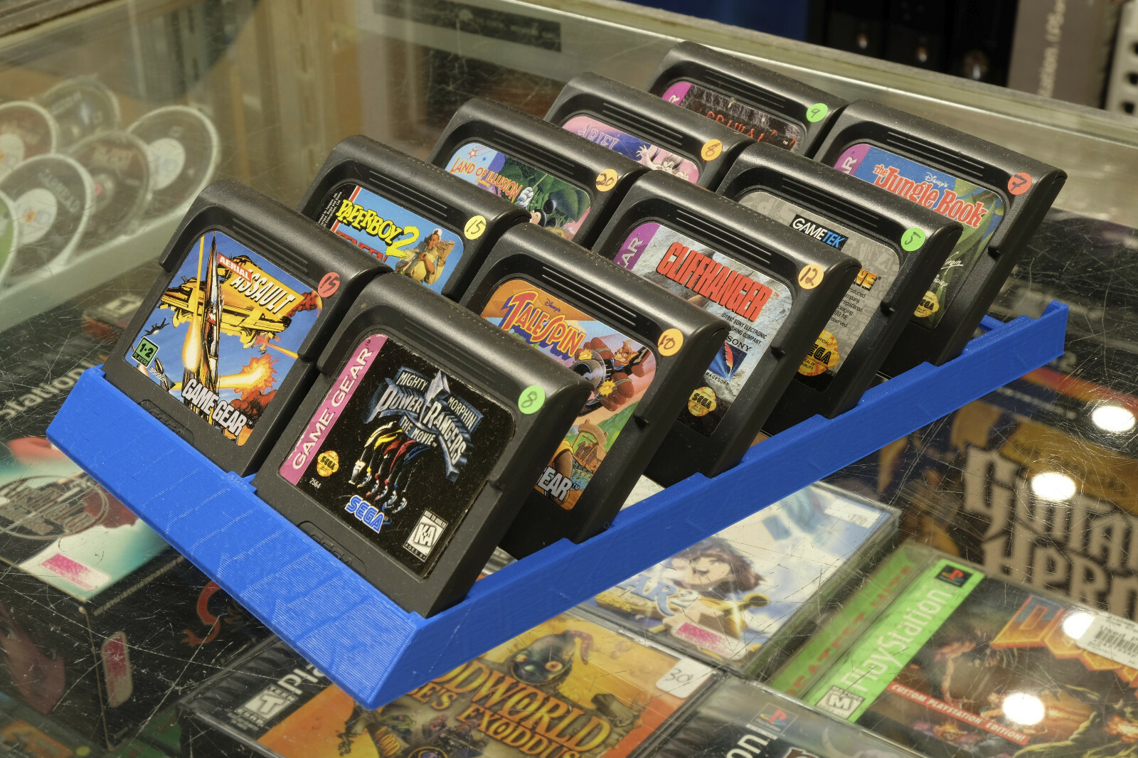 Pair of 12-cartridge glasstop display stands for GameGear - Print to Order