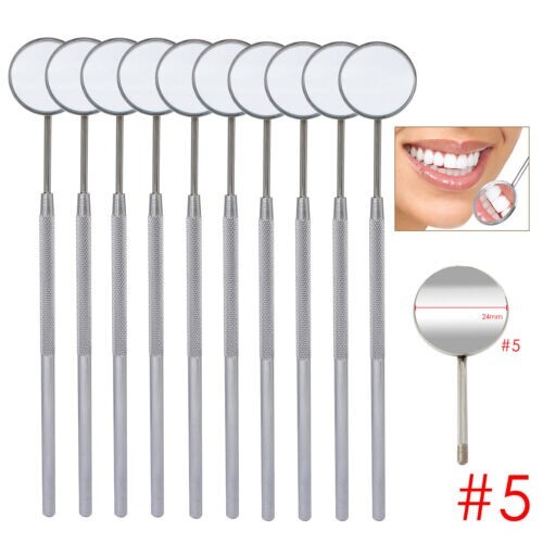 24 Pcs Dental Mouth Mirror #5 w/Handle Dental Instruments German Grade Stainless