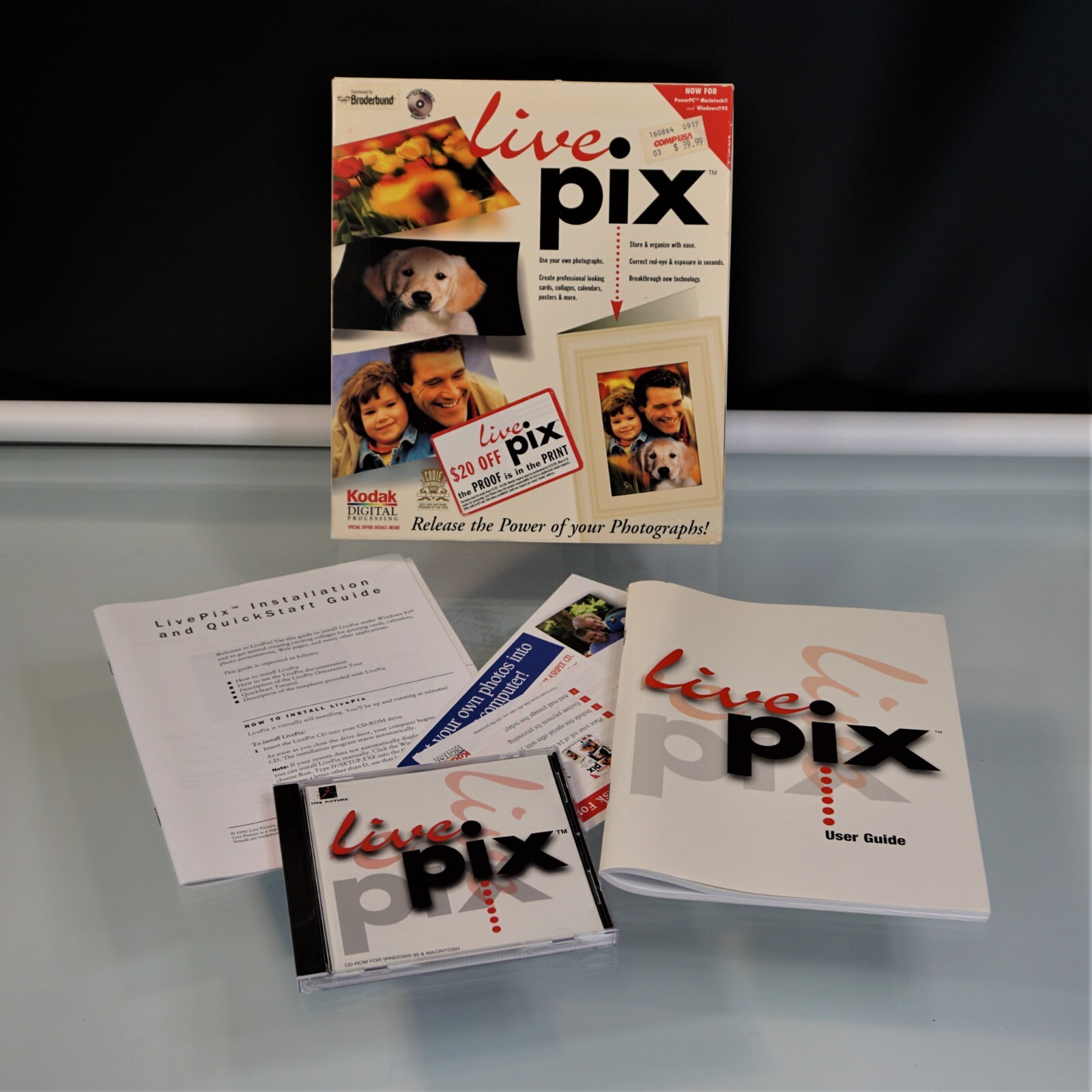 Live Pix Windows 1997 CD ROM With User Guide And Installation