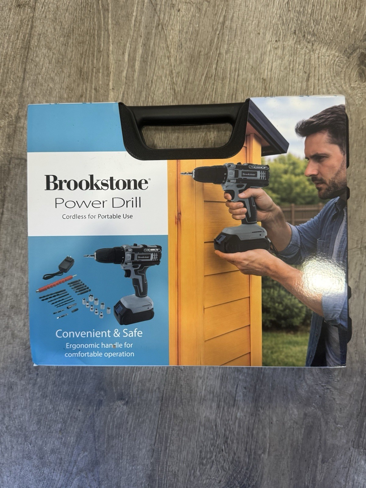 NIB Brookstone 21V Power Drill Cordless 30 Piece Charger, Battery, Carrying Case