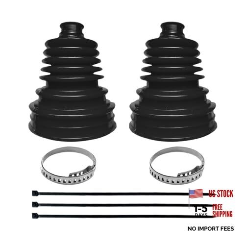 2PCS Car CV Boot Repair Kit, Silicone Dustproof Vehicle CV Axle Joint Black