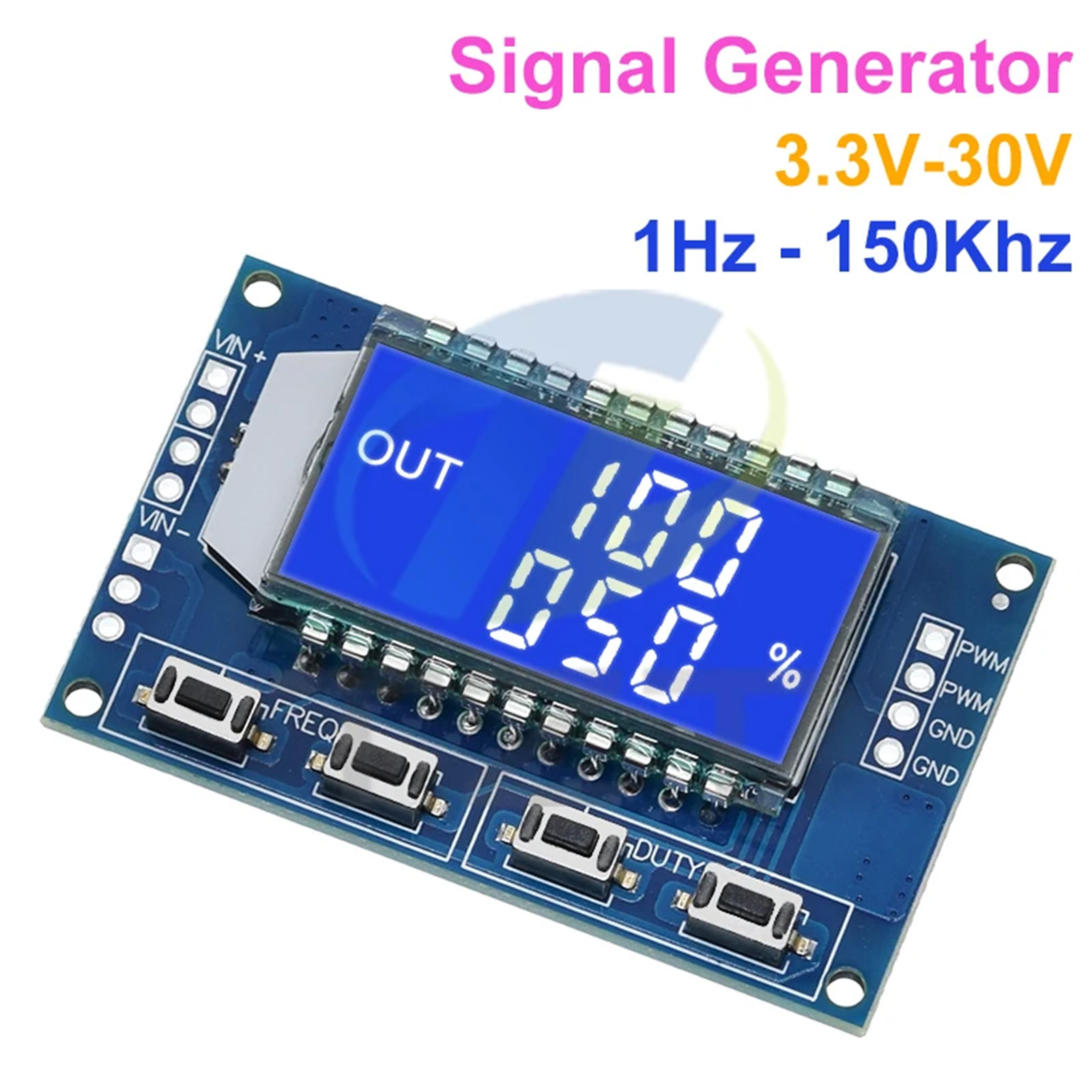 Signal Generator PWM Pulse Frequency Duty Cycle Adjustable Module LCD Display