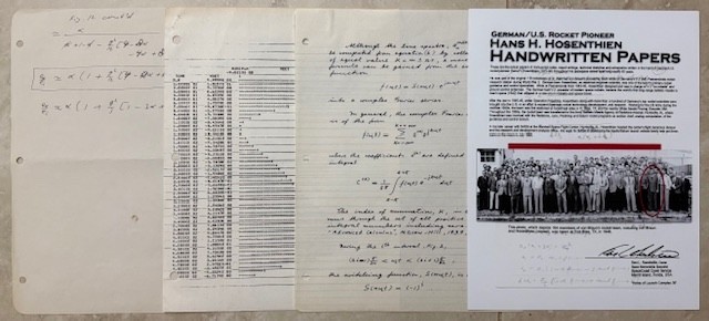HANS HOSENTHIEN OPERATION PAPERCLIP GERMAN ROCKET PIONEER HAND WRITTEN NOTES LOT