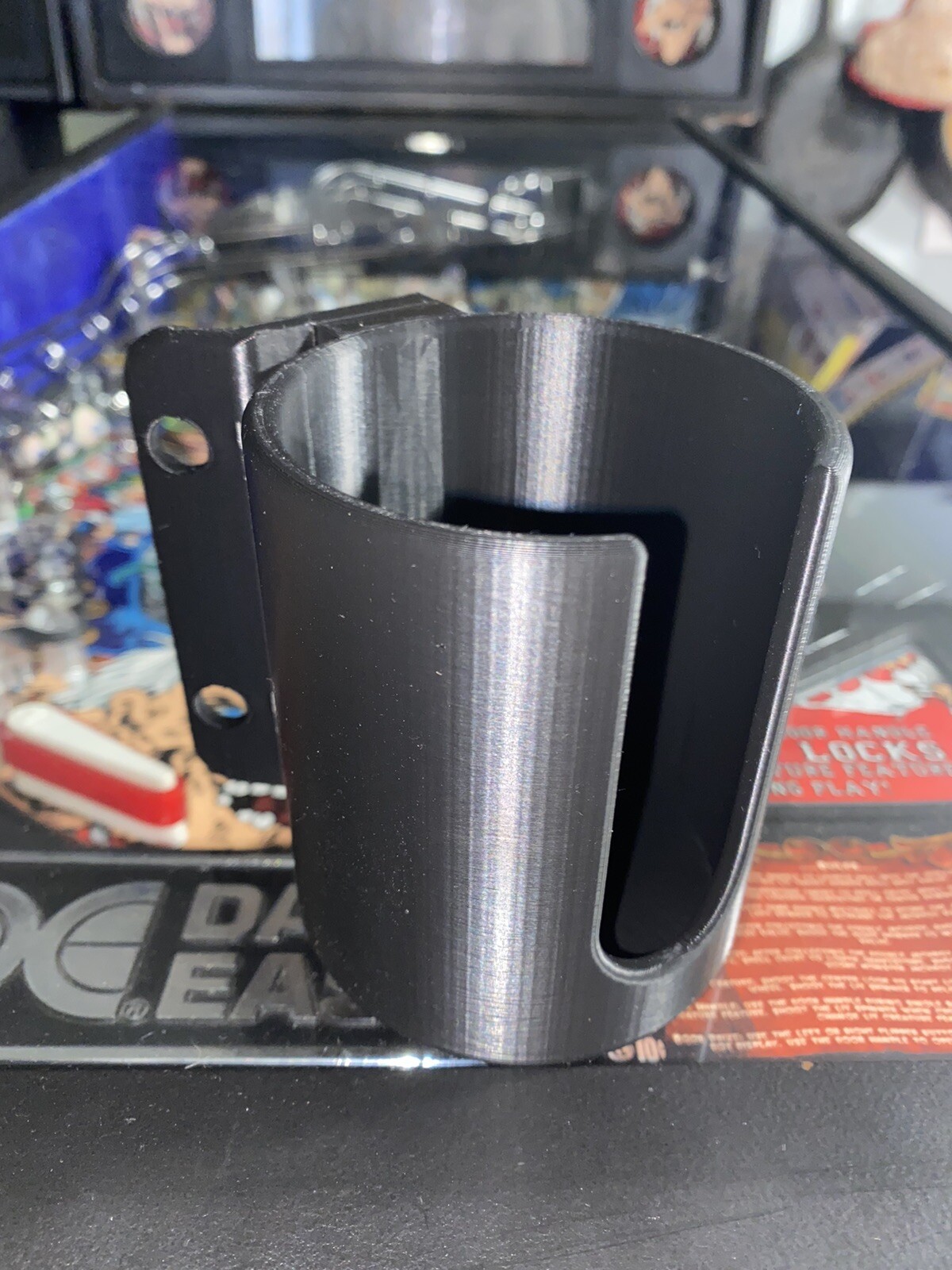 Pinball Machine Cup, Drink, Pop, Soda Holder L/R Front or Side Mount BLACK