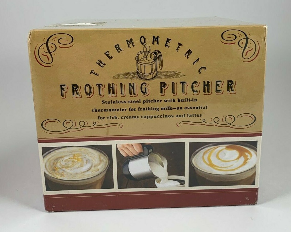 Thermometric Milk Frothing Pitcher Williams-Sonoma Stainless Steel NEW