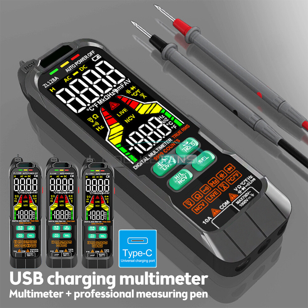 Digital Multimeter Voltage Current Capacitance Frequency Diode True RMS Tester