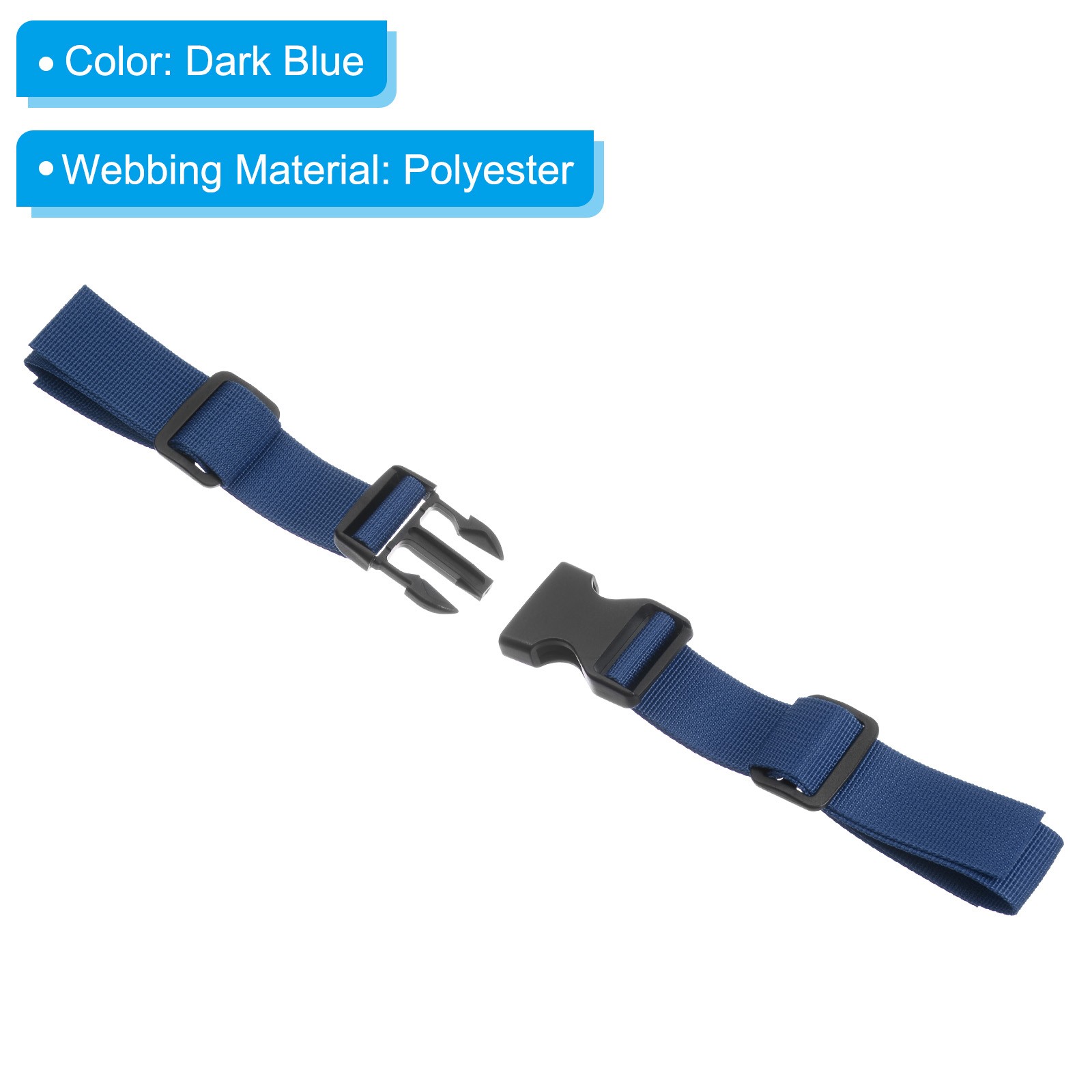 Backpack Chest Strap, 4 Pcs Strap with Quick-Release Buckle, Dark Blue