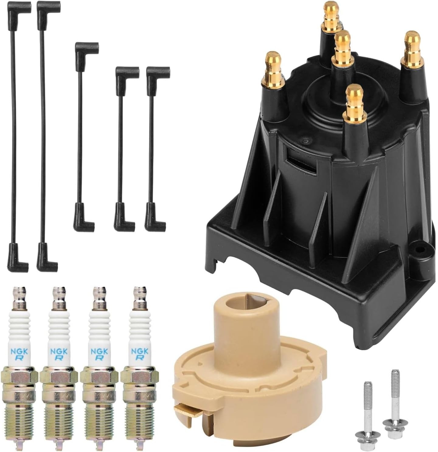 Tune Up Kit Mercruiser 3.0L Volvo Penta NGK Spark Plugs Distributor Rotor Wires