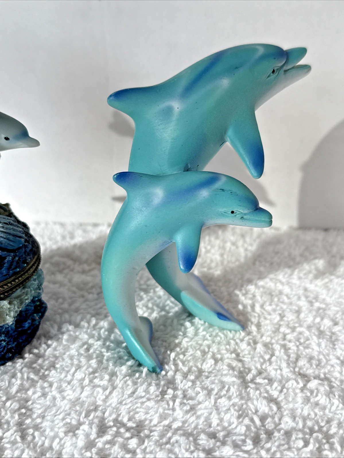 Dolphin Hinged Trinket Box and Figurine Set