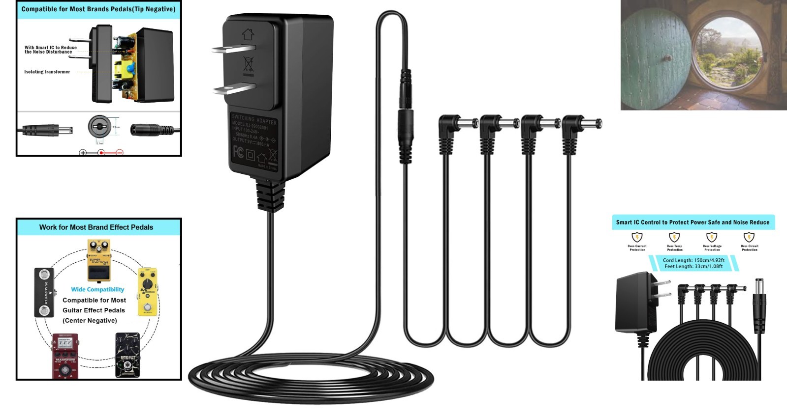 Effortless Power for Effect Pedals: 9V AC Adapter with Daisy Chain System