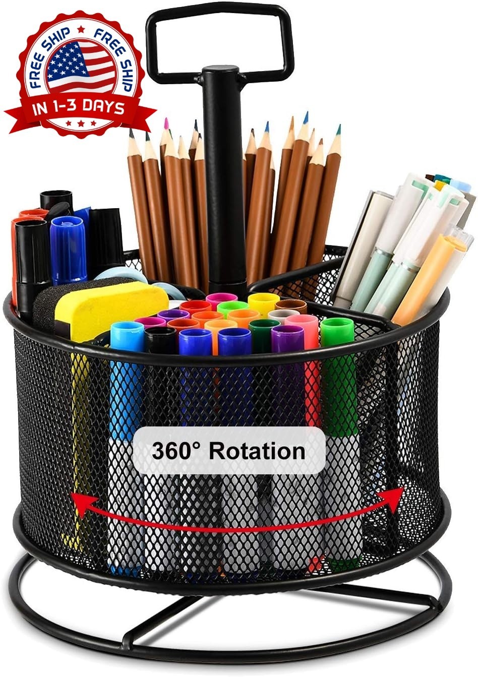 Organizador de escritorio de malla, giratorio 360 grados, multifuncional NEW US