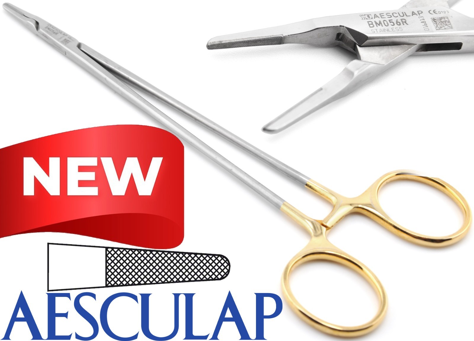 AESCULAP BM056R Durogrip Ryder SERR TC Tungsten Carb-Bite Needle Holder 6.7/8"