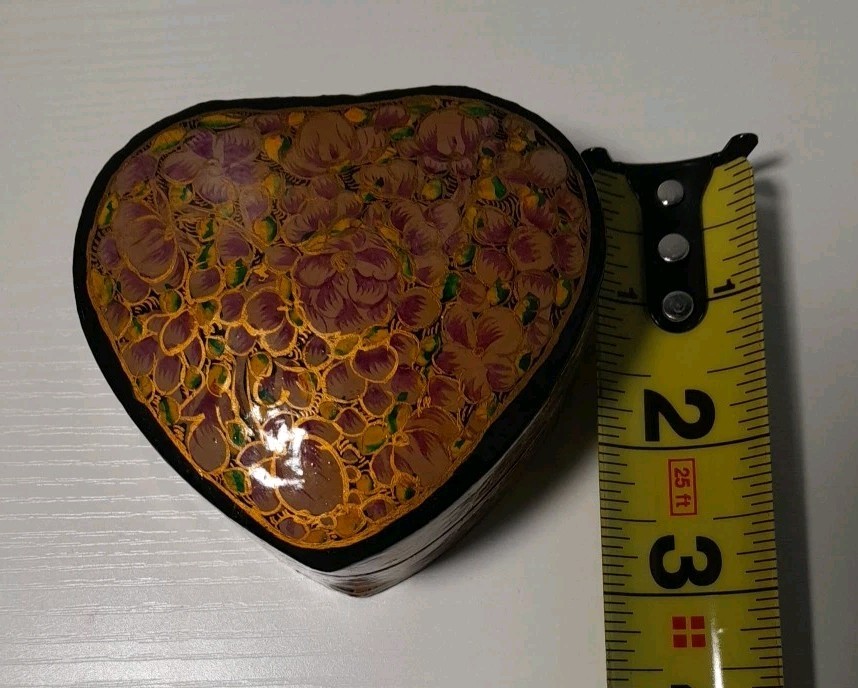 Paper Mache Heart Trinket Box
