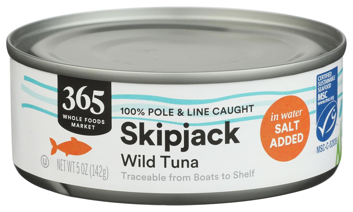 , Salted Skipjack Tuna in Water, 5 Ounce