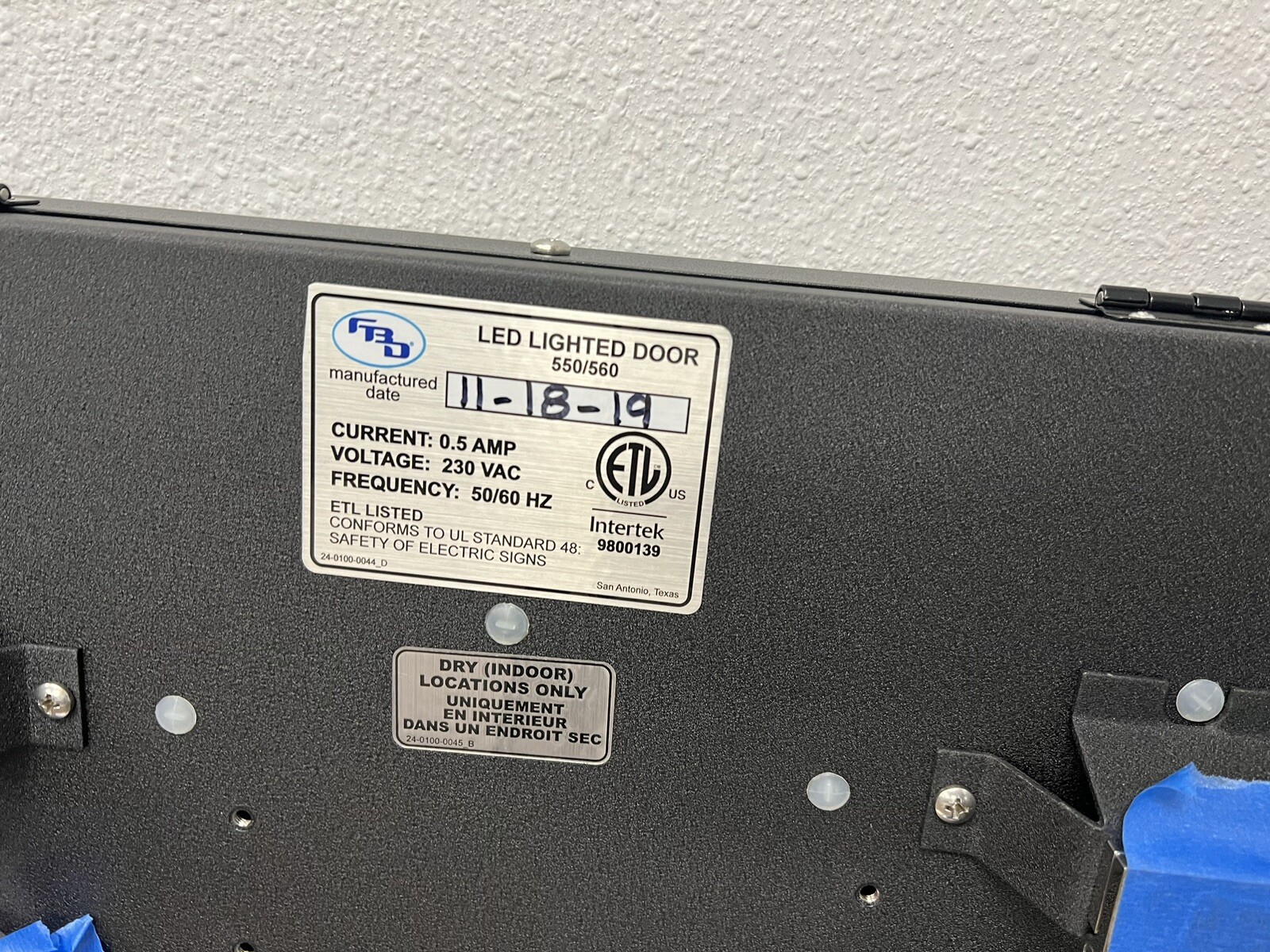FBD FBD550 NEW LIGHTED DOOR