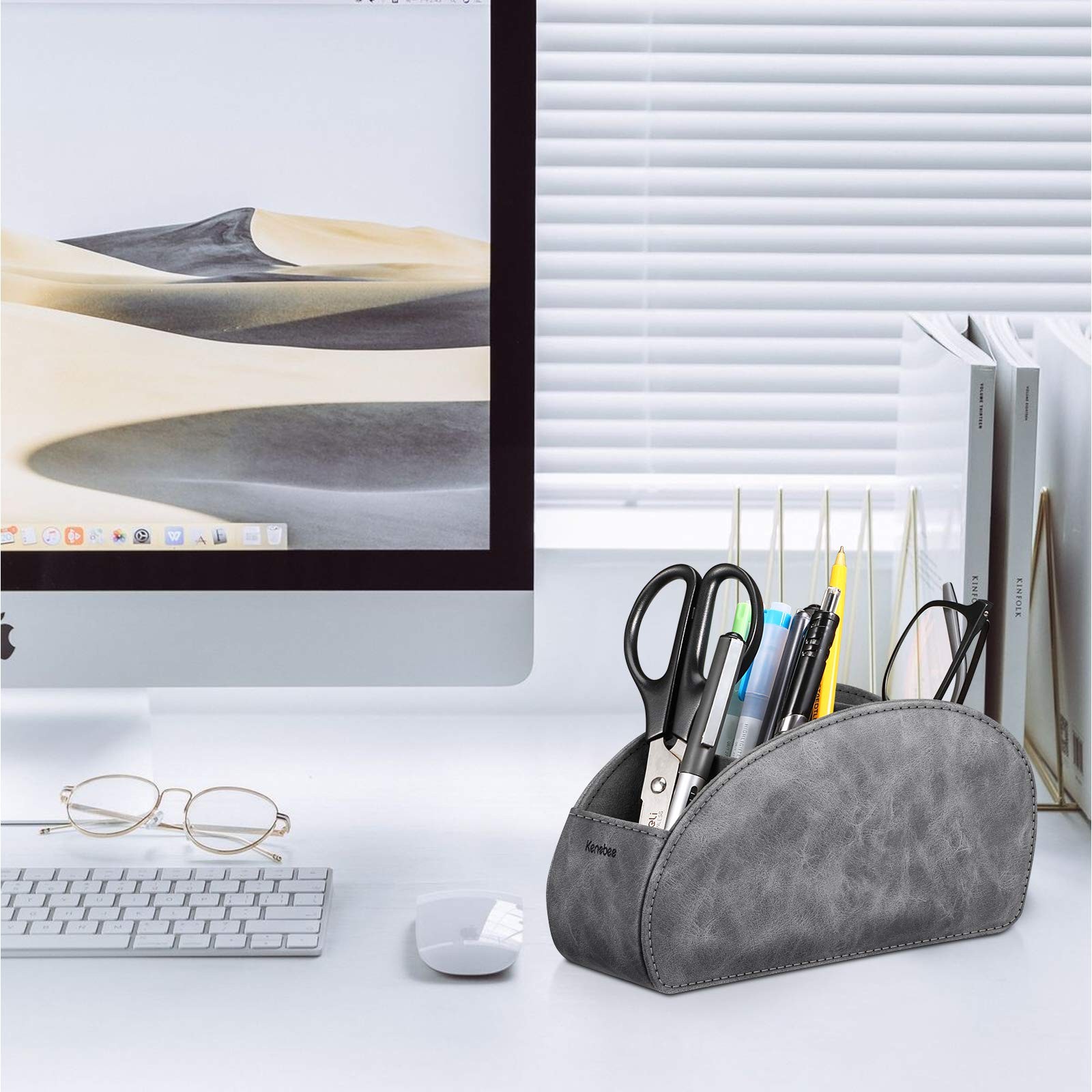 Remote Control Holder with 5 Compartments KENOBEE Anti-slip Desktop Caddy Sto...