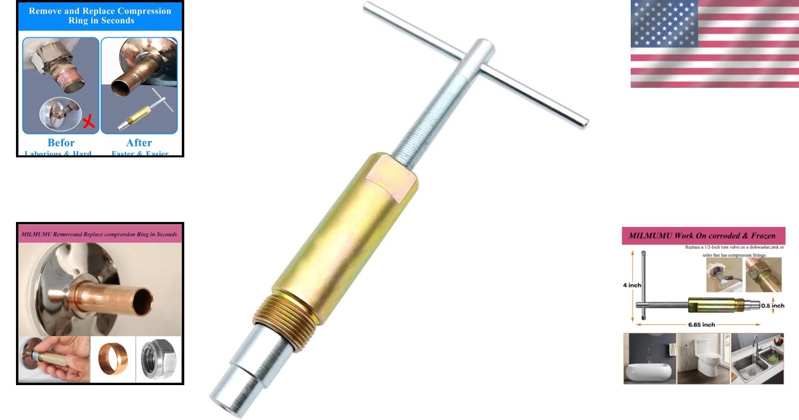 Corrosion-Resistant Compression Sleeve Remover Tool for Plumbers - 03943