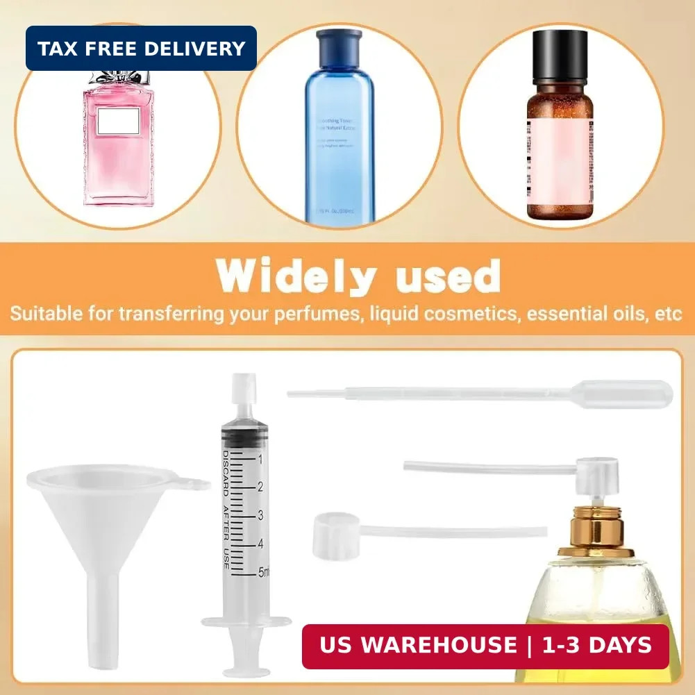 Perfume Refill Tool Kit, 10pcs Plastic Perfume Dispenser Transfer Pump Set, Cosm