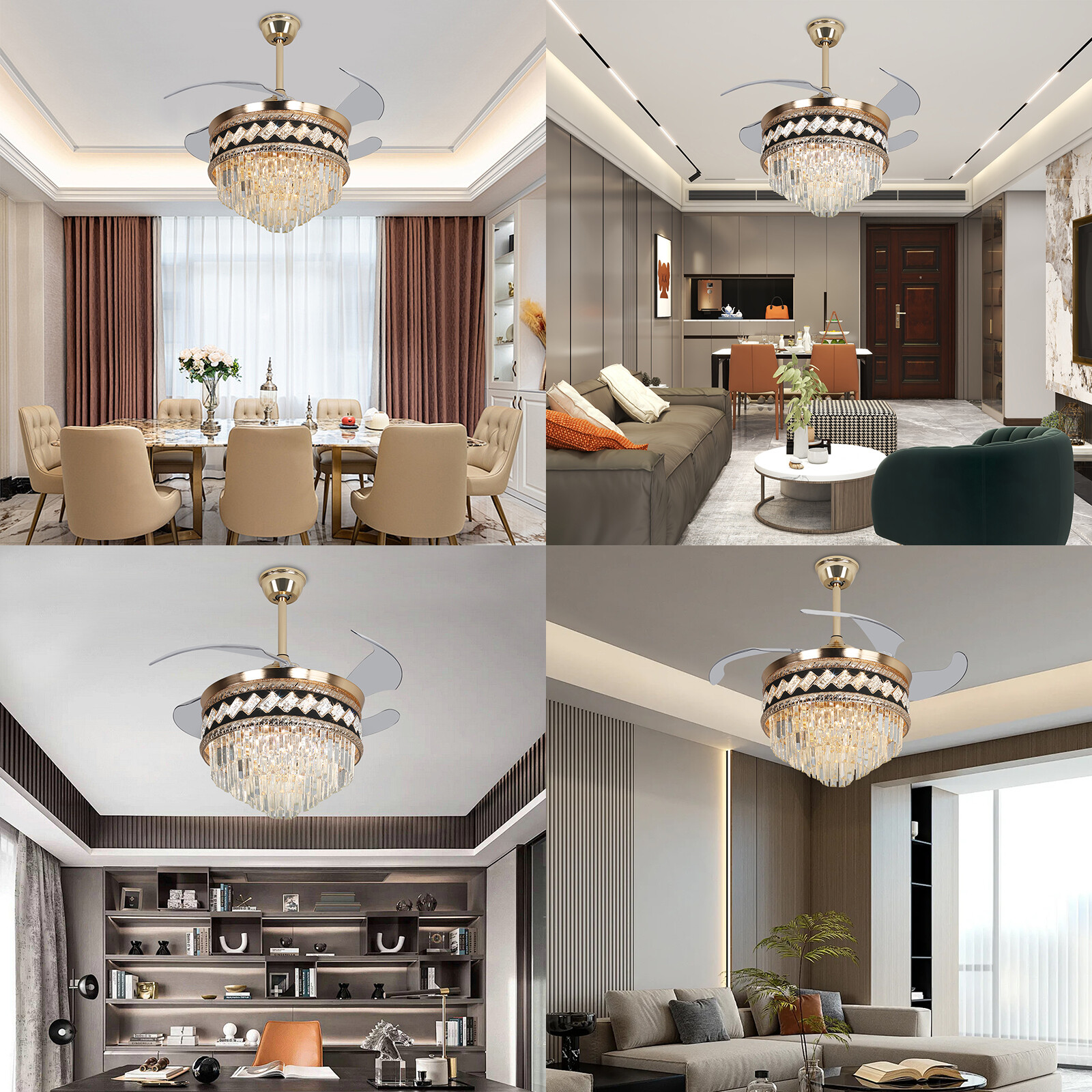 38W Modern 3-colour Round Inch Ceiling Fan Light With Remote NEW