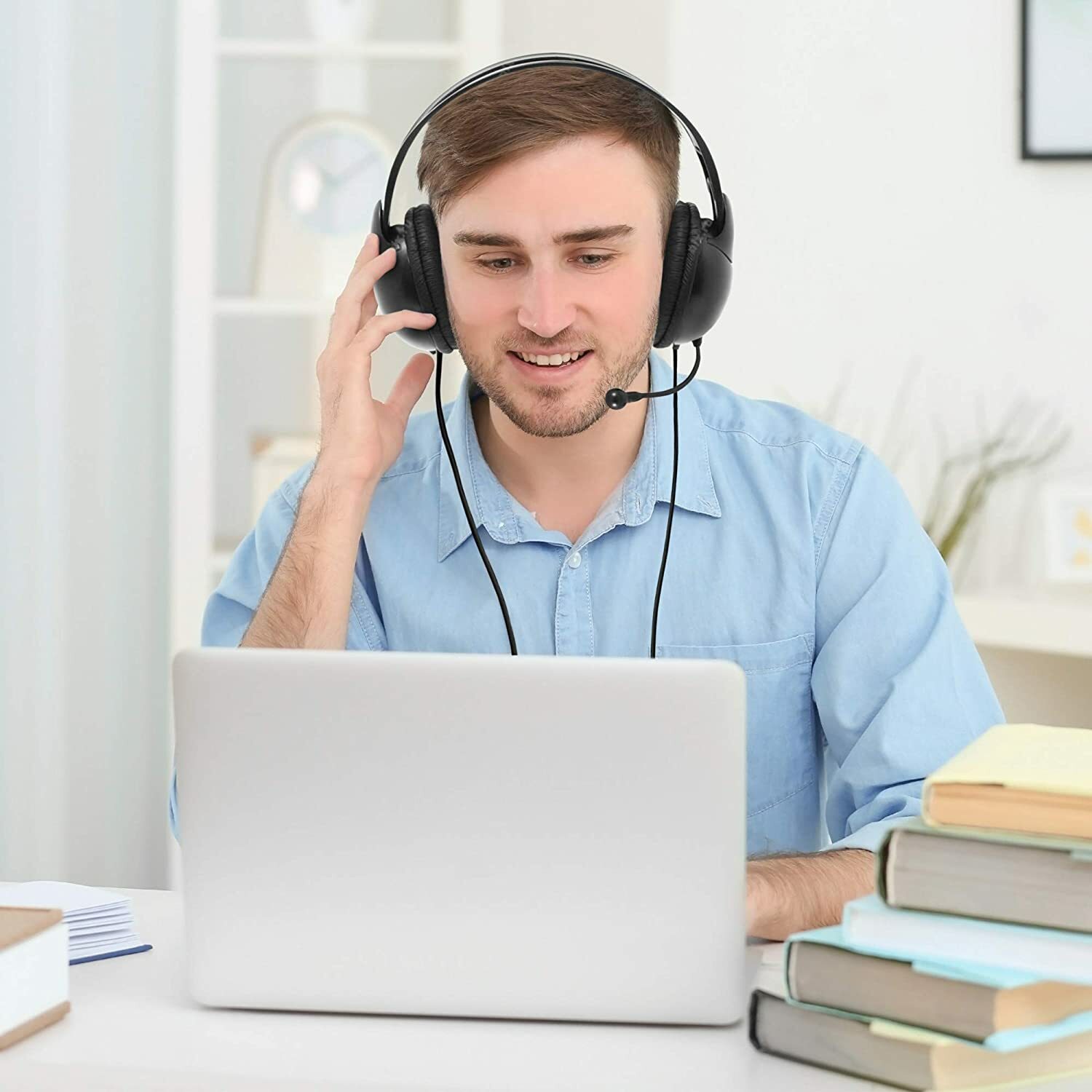 Wired Headset with Microphone Echo Cancelling Lightweight Headset PHILIPS M1900