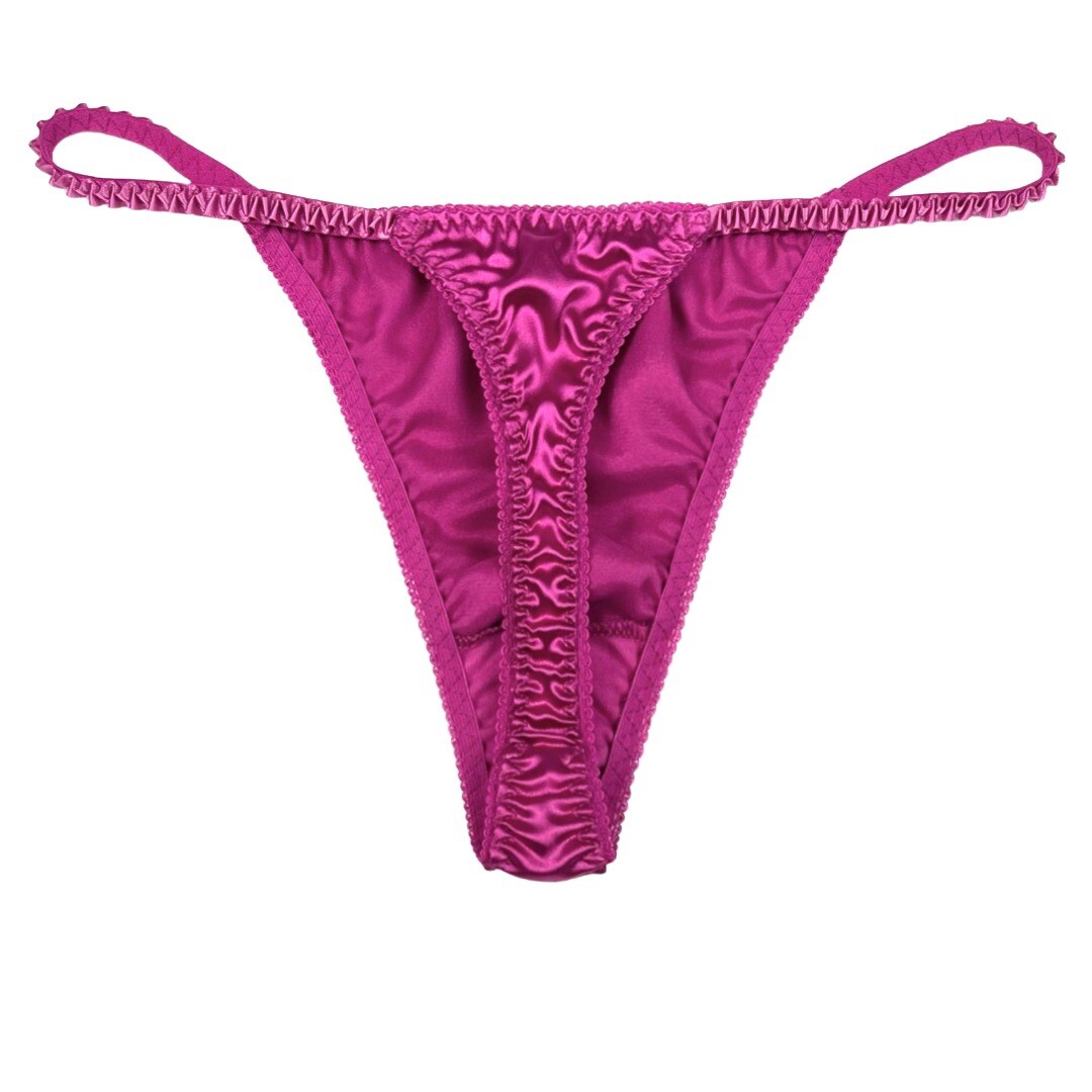 Satin String Thong Magenta M