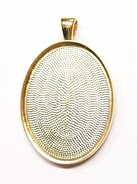 4 of 40x30mm Shiny Gold Oval Deep Rope Band Sturdy Pendant Settings