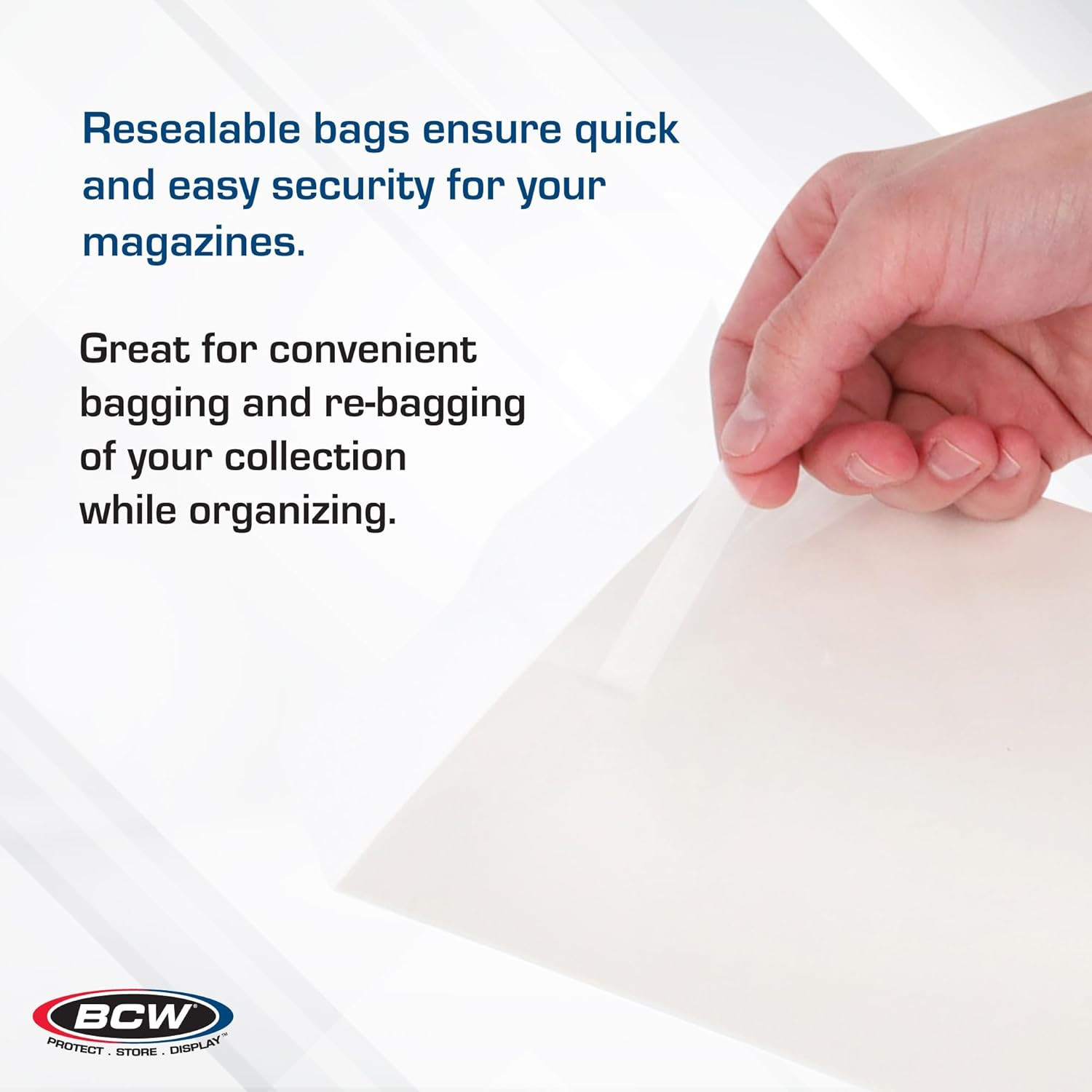 Resealable Magazine Bags - 1 Pack of 100 | Acid-Free, Clear Polypropylene Sleeve