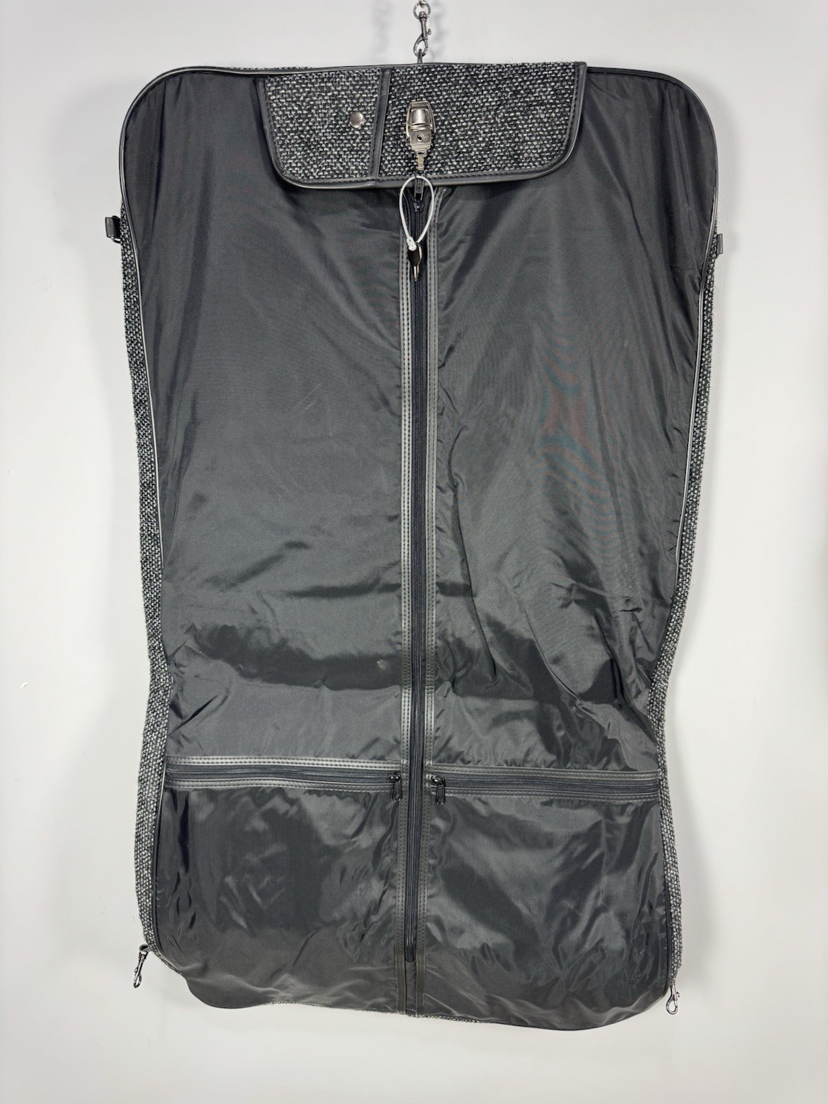 Givenchy Lugguage Weekend Garment Wardrobe Bag Charcoal Grey Tweed - EUC!