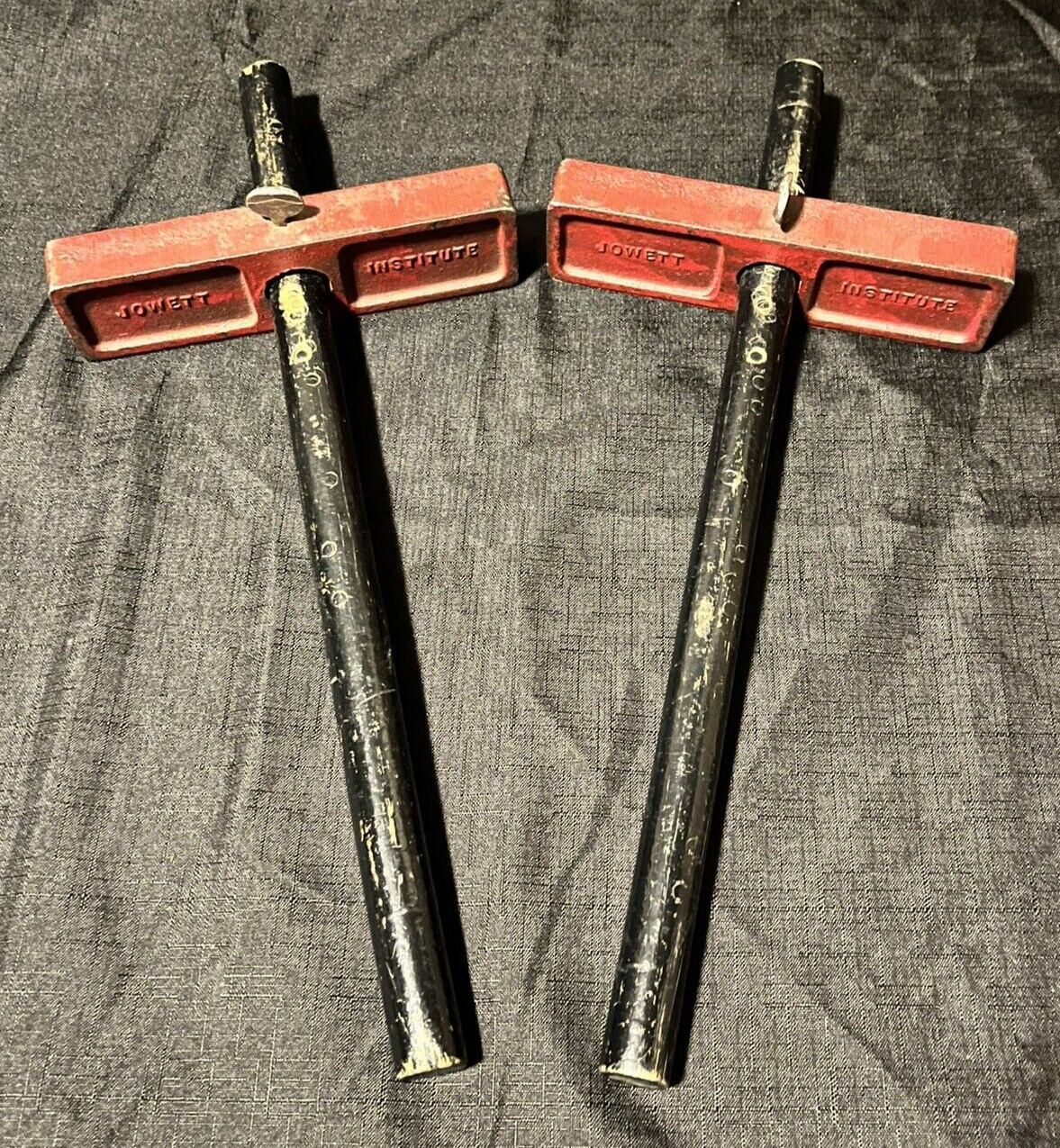 Rare 30s-40s Jowett Institute Dumbbell Fulcrum Bells Vintage Antique Barbell