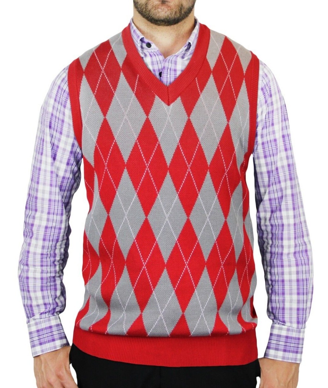 Blue Ocean Mens Big & Tall Jacquard Sweater Vest (SV-245BM)
