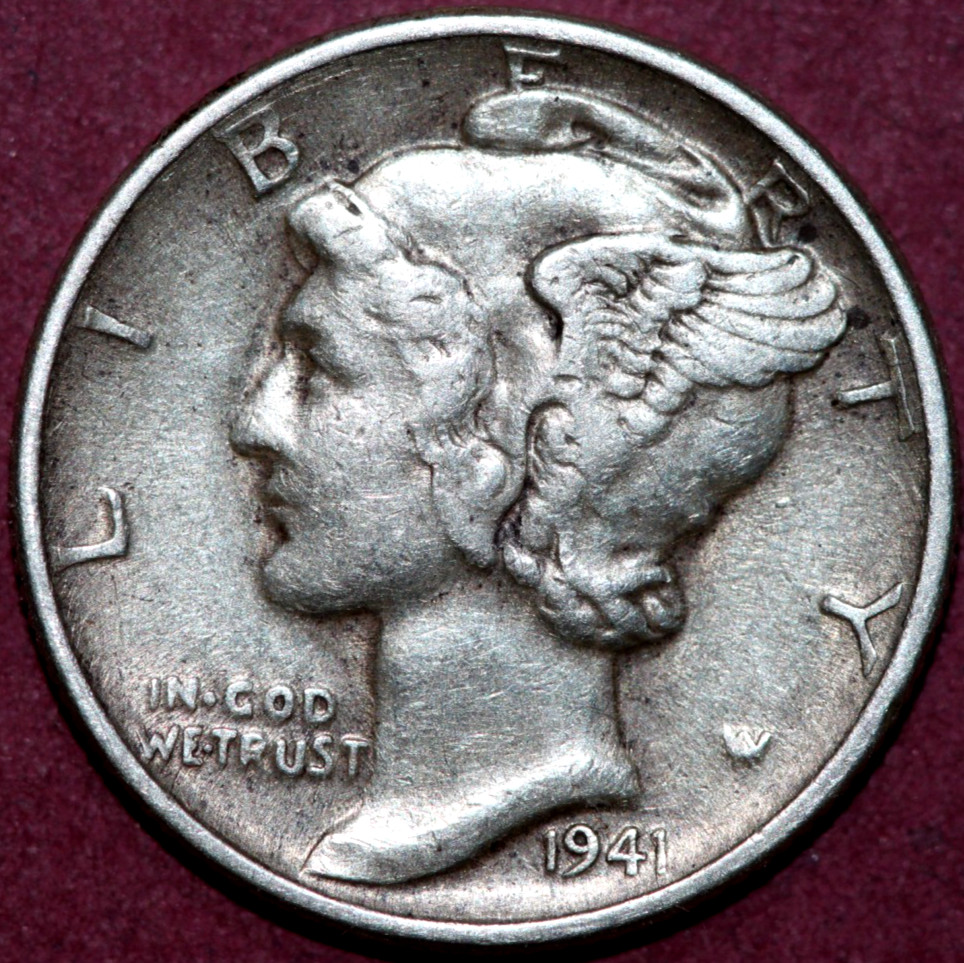 1941    Mercury Dime             17.8mm